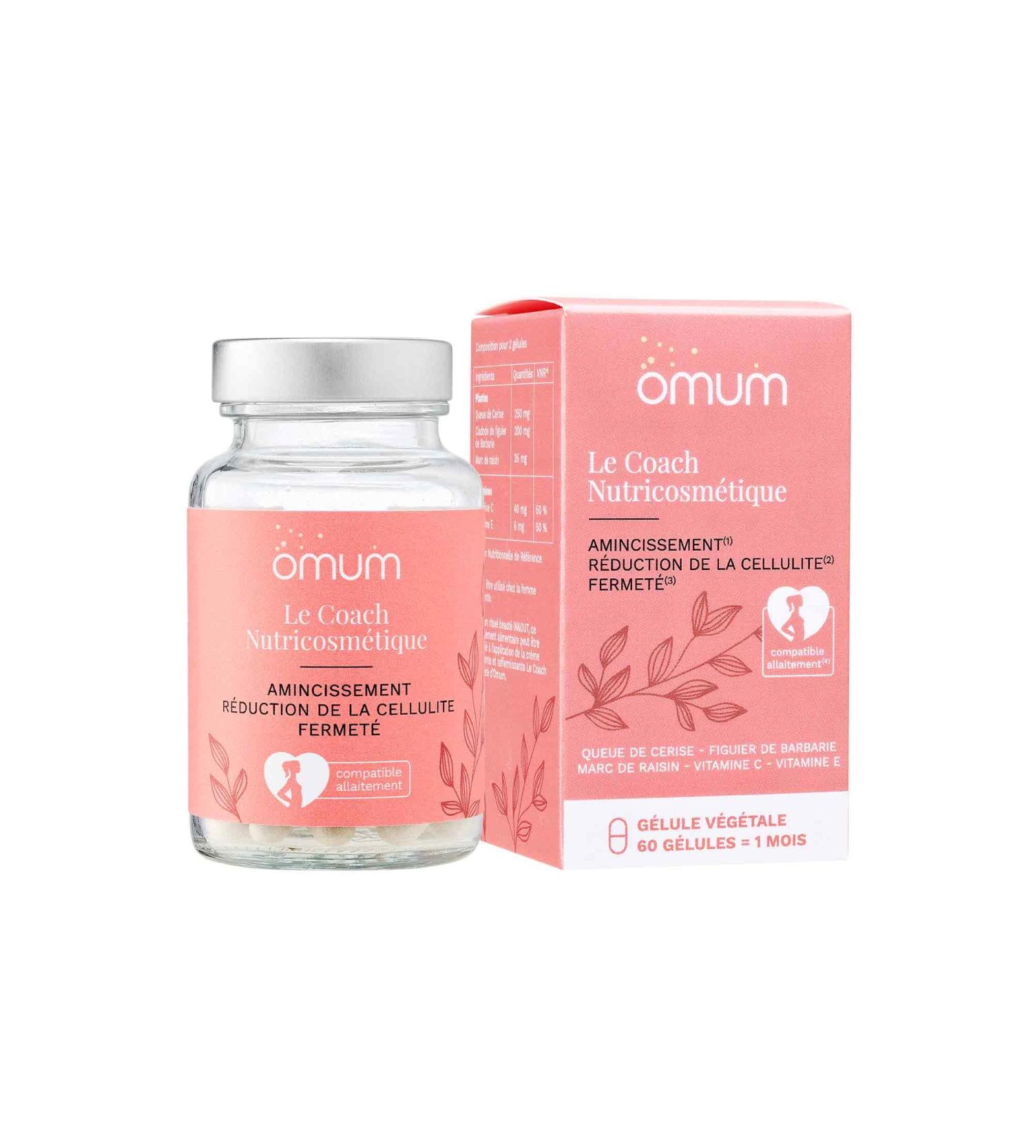 OMUM - Slimming Cellulite and Firmness Dietary Supplement - 60 Capsules 1 Month - Coach Action 3-in-1 Proven Effectiveness Affine Tones Drains - Natural Made in France Vegan Breastfeeding - Buy Online on GoSupps.com