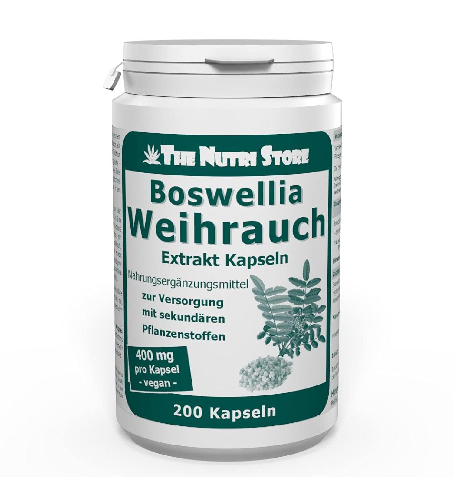 Boswellia Frankincense 400 mg Vegan Capsules - 200 pcs | Natural Anti-Inflammatory Supplement - 6-7 Month Supply for Optimal Health - Buy Online on GoSupps.com