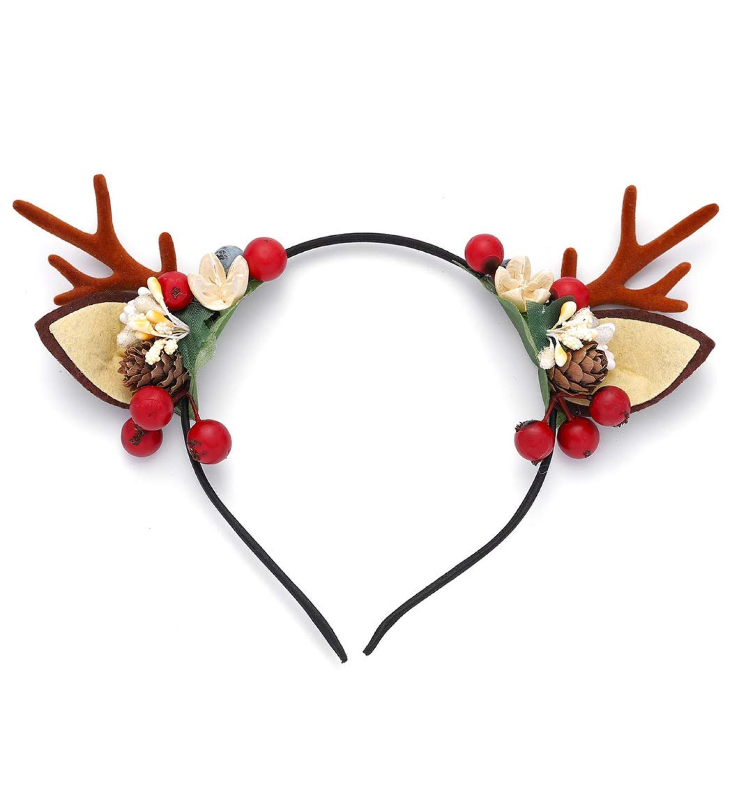 Unicra Christmas Flower Antlers Headband for Women and Girls - Festive Elk Deer Hair Piece for Halloween - Buy Online on GoSupps.com