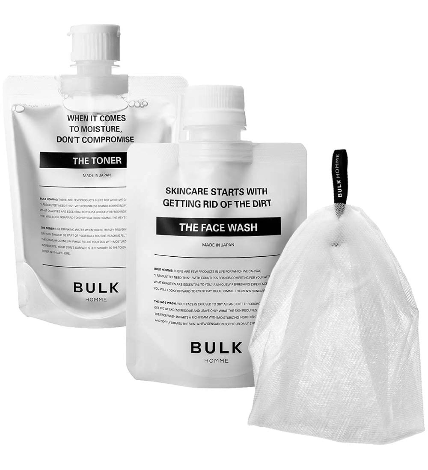 BULK HOMME Men's Skincare Kit: Face Wash, Toner & Bubble Net | Hydrating, Pore Minimizing, Lathering | All Skin Types - Buy Online on GoSupps.com