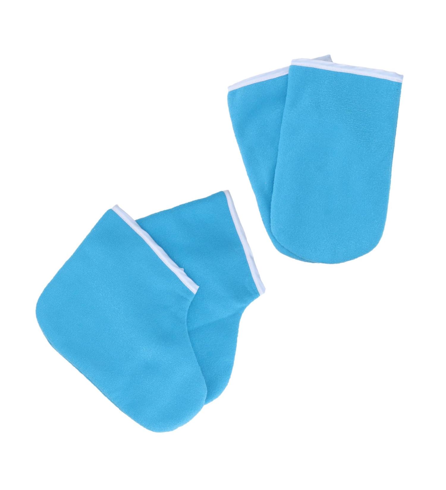 Housoutil Kit Paraffine Bain de Pieds et Mains Moufles et Chaussettes Taille Unique Coton Isolant Bleu Fonc Soin Hydratant Spa Maison - Buy Online on GoSupps.com