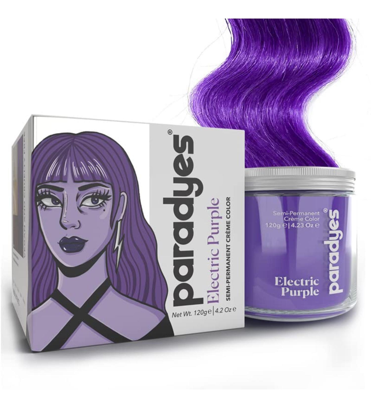 Paradyes Ammonia-Free Electric Purple Semi-Permanent Hair Color (120g) - Vibrant Hair Dye for International Shipping - Buy Online on GoSupps.com