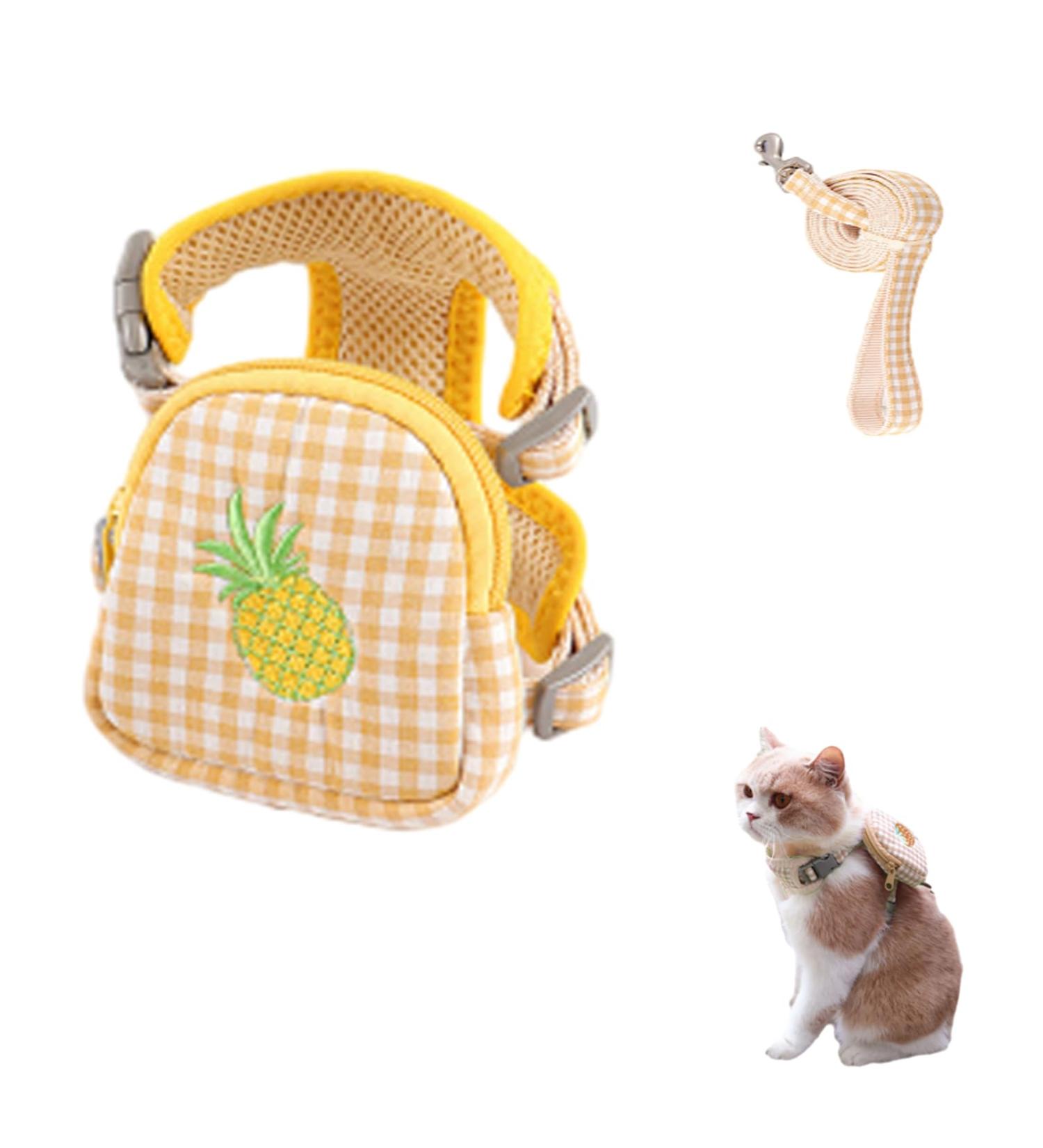 Escape-Proof Cat Harness Set for Walking Adjustable cat traction rope with backpack Kitten Harness&Lead Set Outdoor Walking Vest for Cute Cats and Small Dogs Yellow S - Buy Online on GoSupps.com