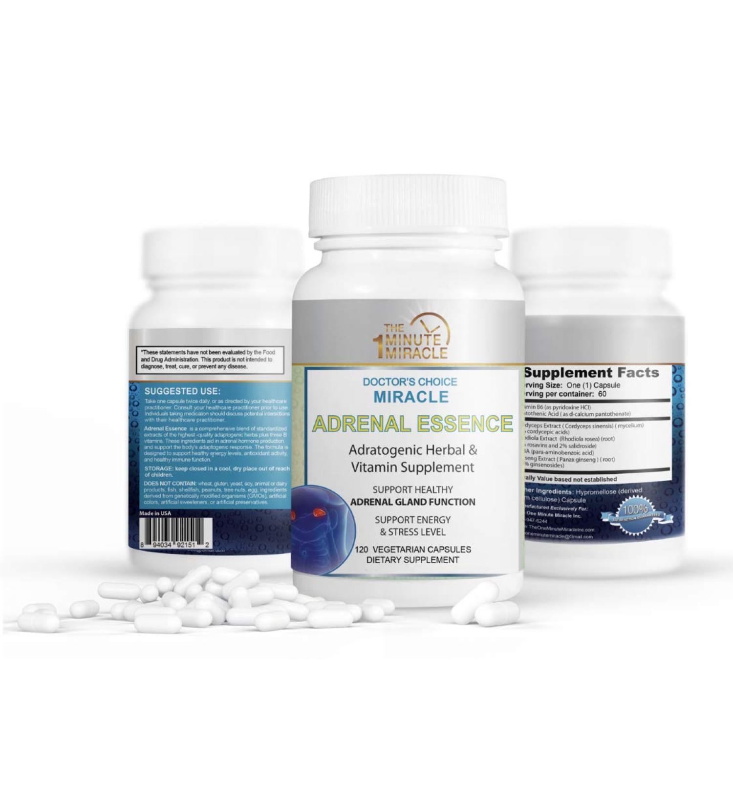 Miracle Adrenal Essence Doctor's Choice - Adratogenic Herbal & Vitamins Supplement - Buy Online on GoSupps.com