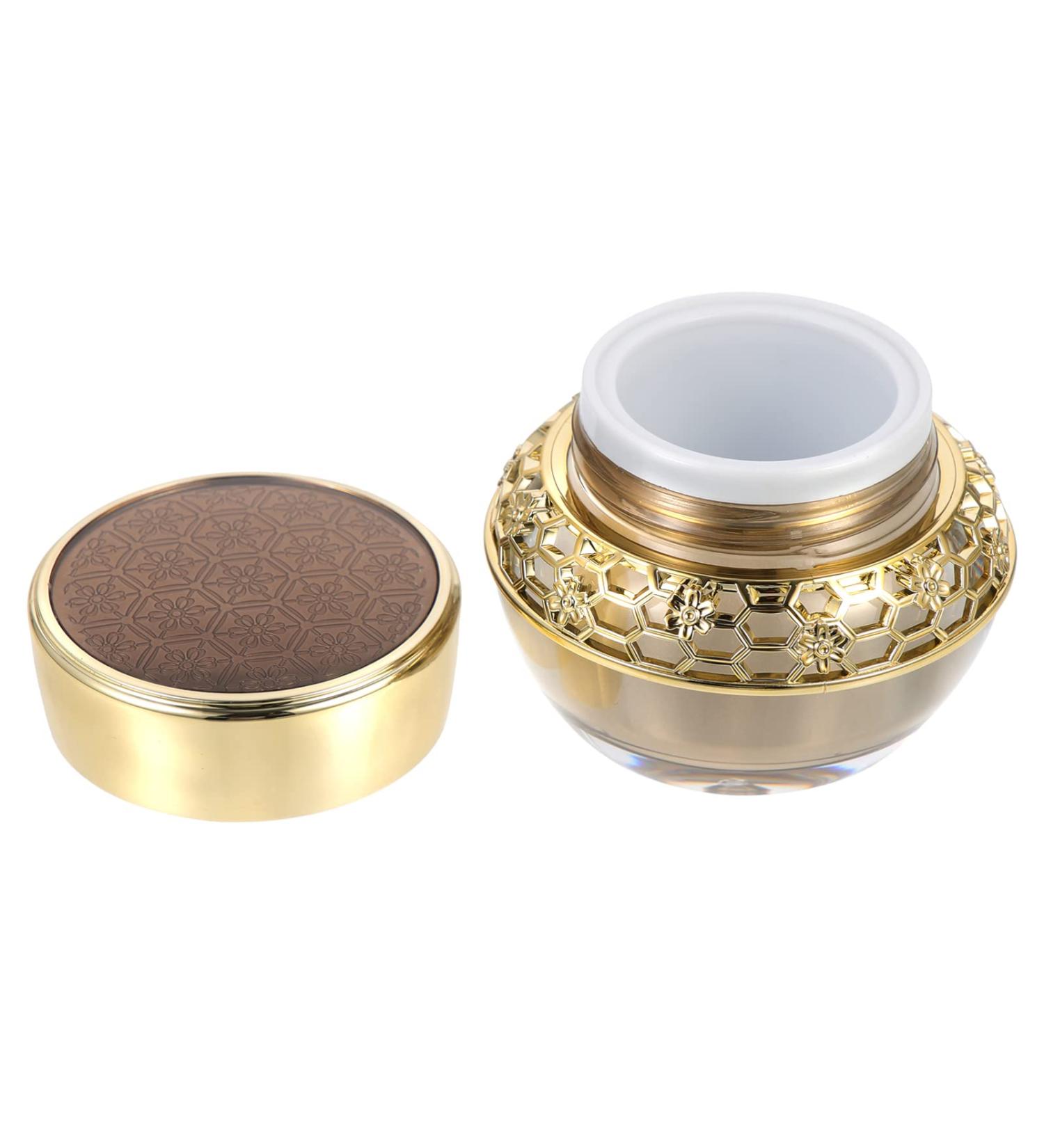 Lurrose cream bottle cosmetic containers with Airless Lotion Container Empty Sample Jar container with lid conditioner bottle Cosmetic Bottle small abs empty bottle travel Multifunction 6X5.5X5.5CM Golden - Buy Online on GoSupps.com