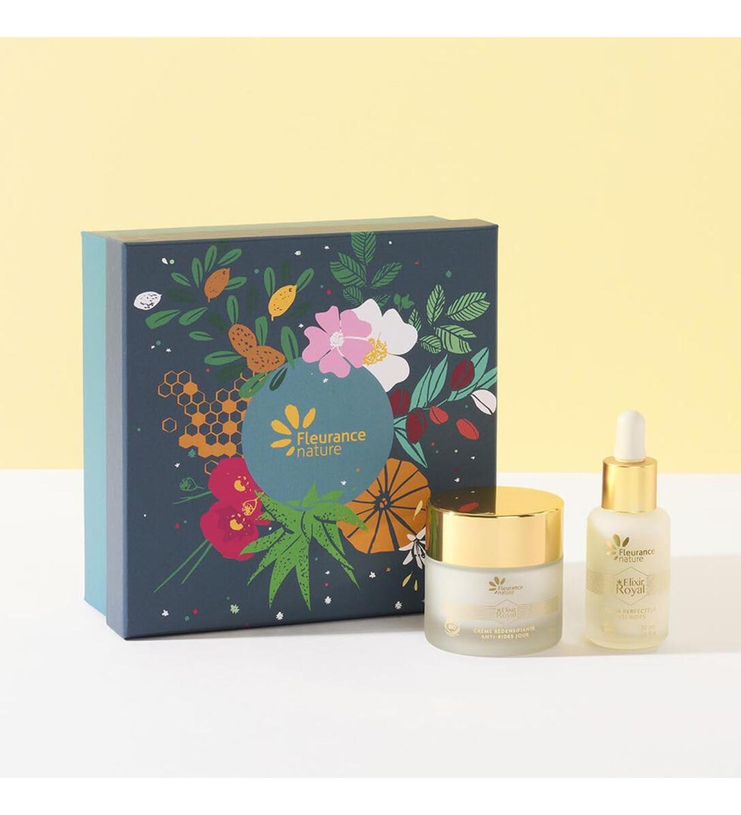 Fleurance Nature, Royal Elixir Box, women's facial care gift, ecocert certified organic cosmetics, women's beauty, serum and face cream