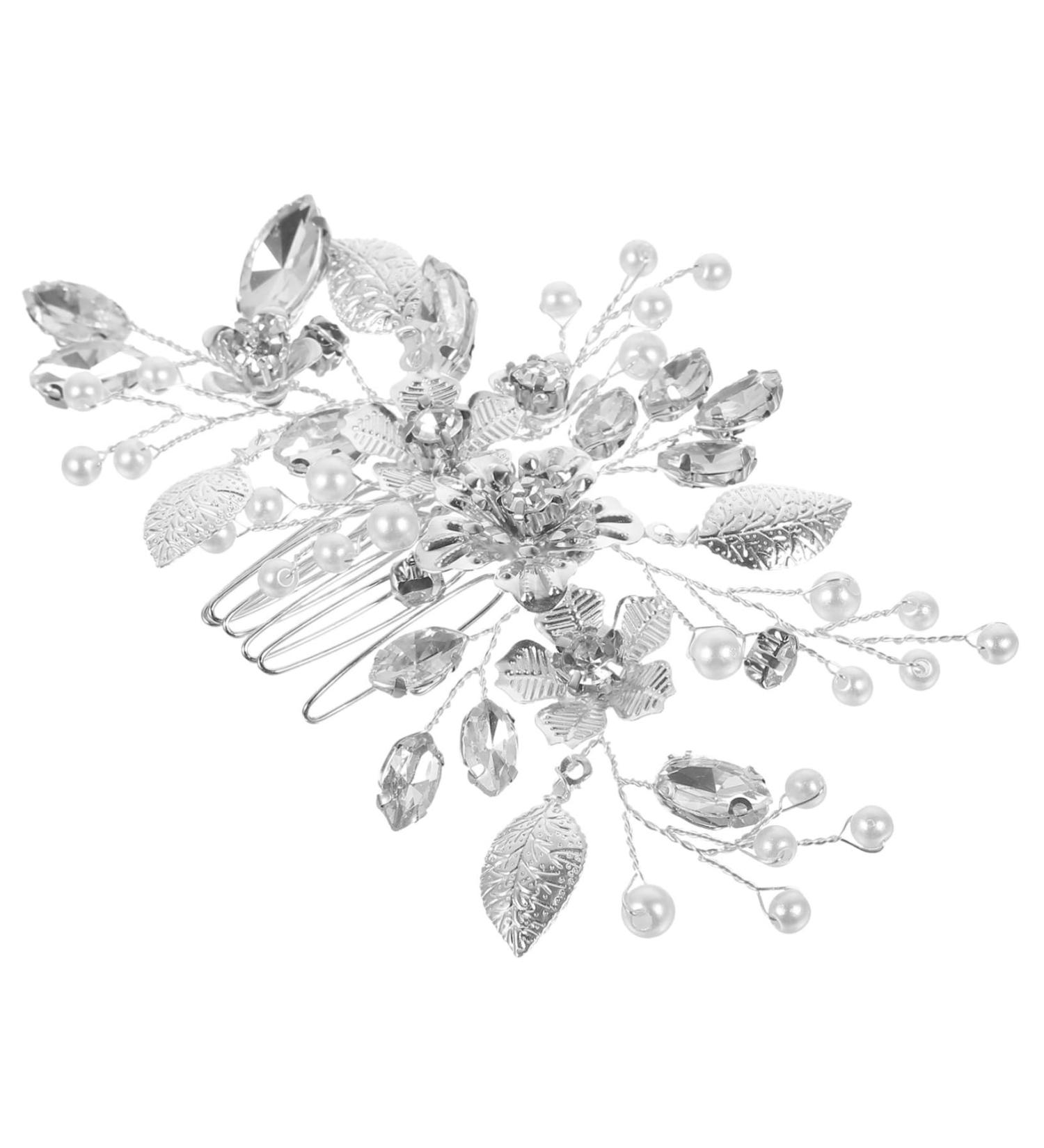 FRCOLOR Bridal Hair Comb Clip Wedding Bridal Hair Comb Hair Accessories for Women Rhinestone Hair Decoration Wedding Hair Accessories The Flowers Bride Rhinestones Iron Sheets - Buy Online on GoSupps.com