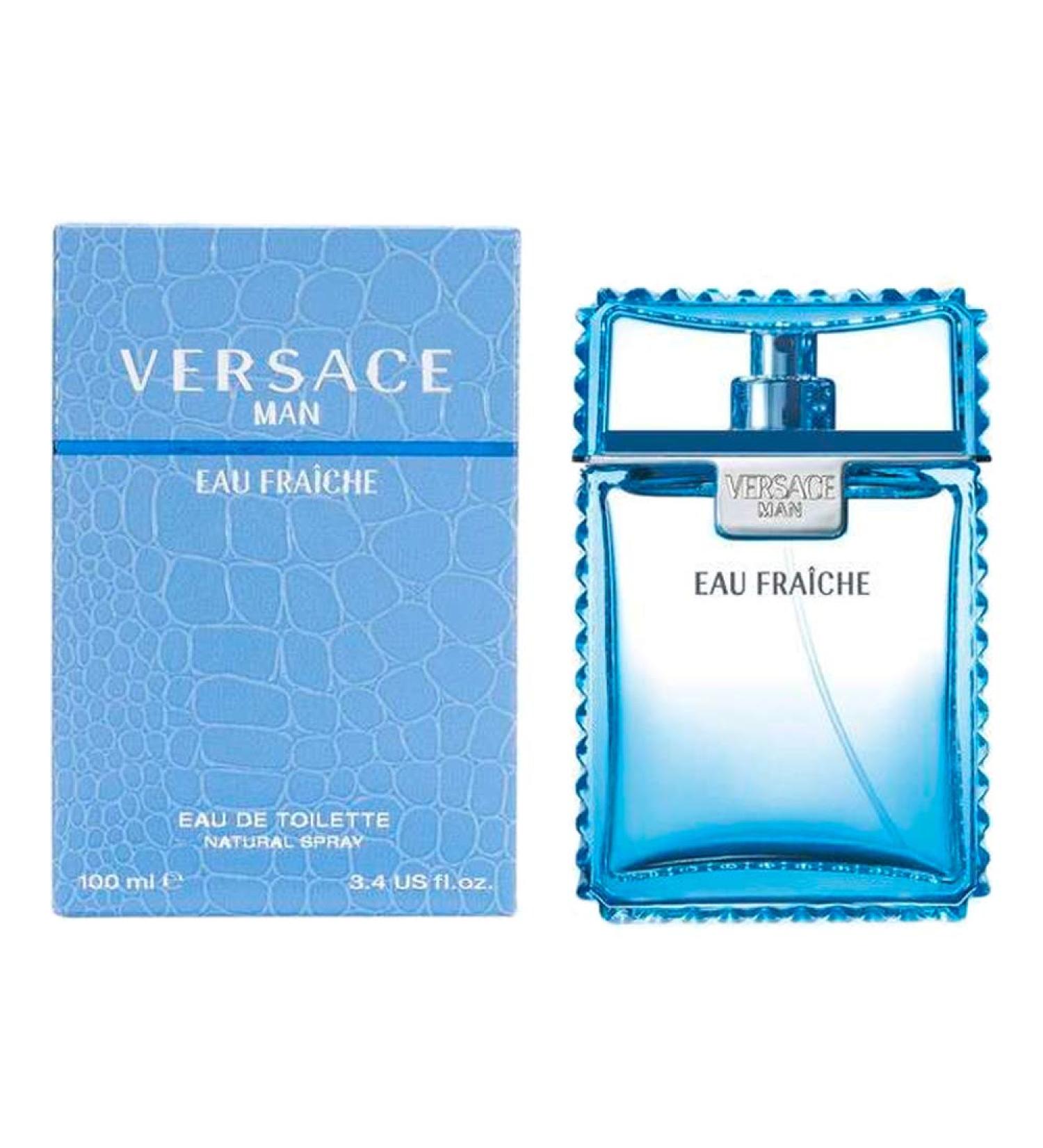 Versace Man Eau Fraiche by Versace for Men 3.4 oz Eau de Toilette Spray 3.4 Fl Oz (Pack of 1) Wood