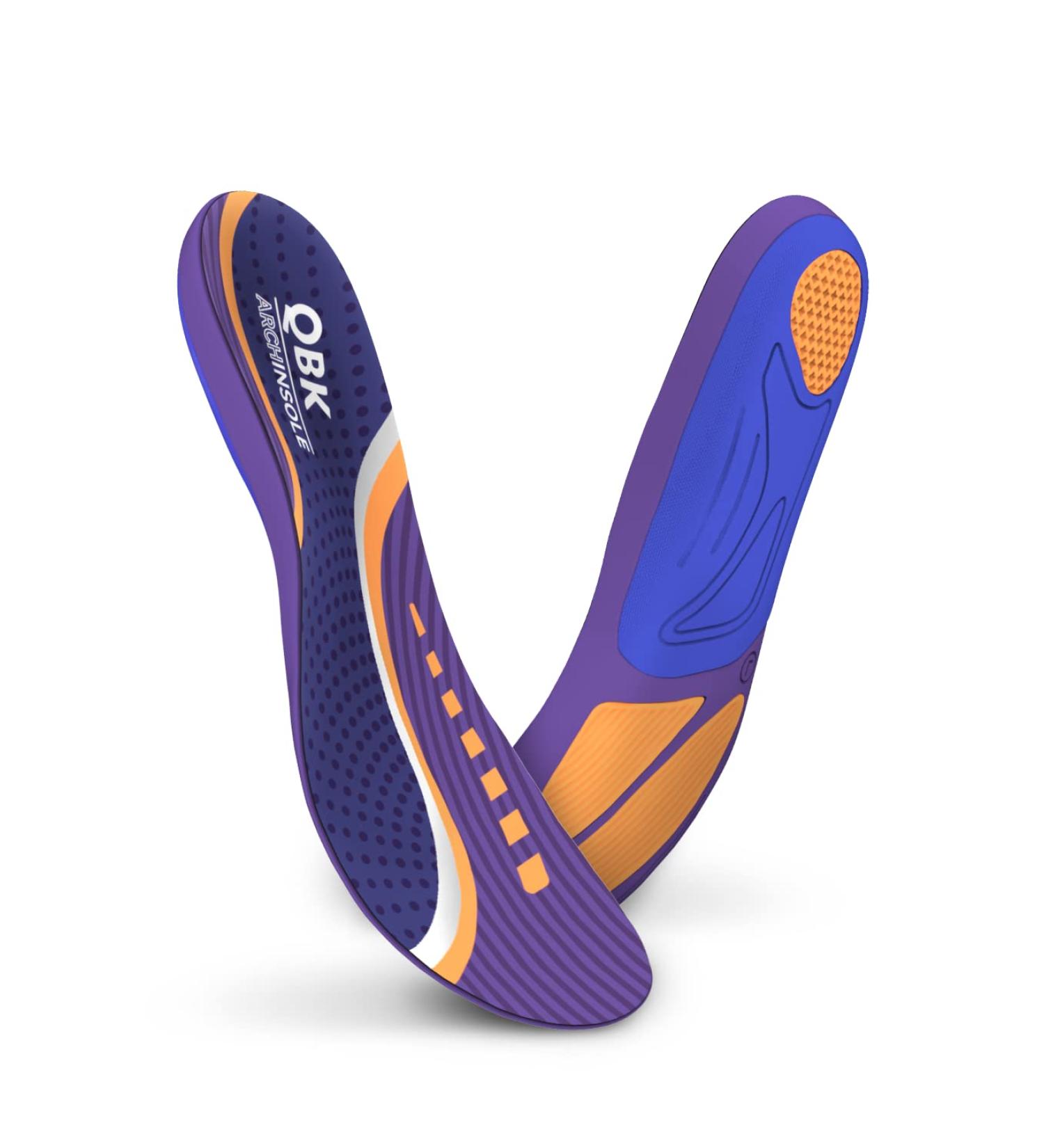 QBK Metatarsalgia Insoles for Flat Feet Relief | Men's Size L (9-10) | Achilles Tendonitis, Bunion & Bow Legs Support | Height Increase & Anti-Slip Comfort | Purple - Buy Online on GoSupps.com