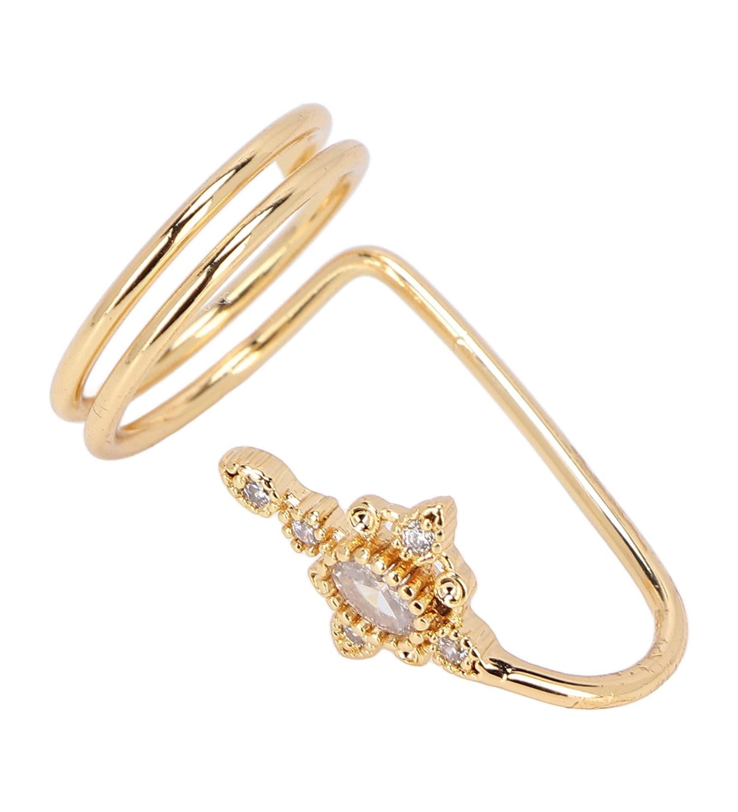 Women Finger Nail Ring Fashionable Fingernail Rings Nail Art Accessory for Parties and Daily Life (3057 gold) - Buy Online on GoSupps.com