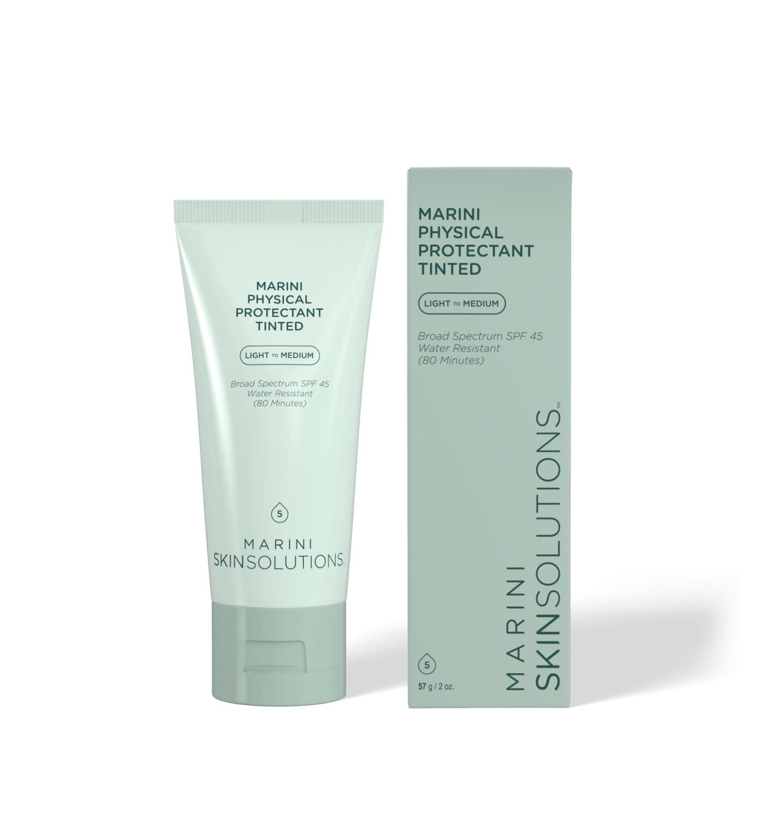 Marini SkinSolutions Physical Protectant Tinted - Light to Medium - Broad-Spectrum SPF 45 Sunscreen - Water Resistant (80 Minutes) - All Skin Types - Cruelty Free - Made in the USA - 2 oz - Buy Online on GoSupps.com