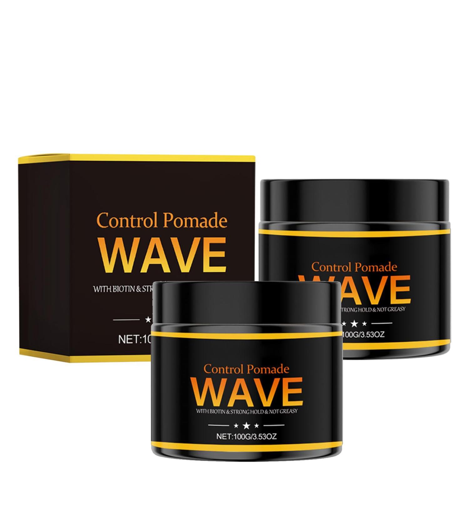 hair pomade Natural Wave Pomade for Men Wavy Hair Product Easy Wash 360 Wave Training Hair Cream Moisture Grease for Men Promotes Layered Waves (2PC) - Buy Online on GoSupps.com