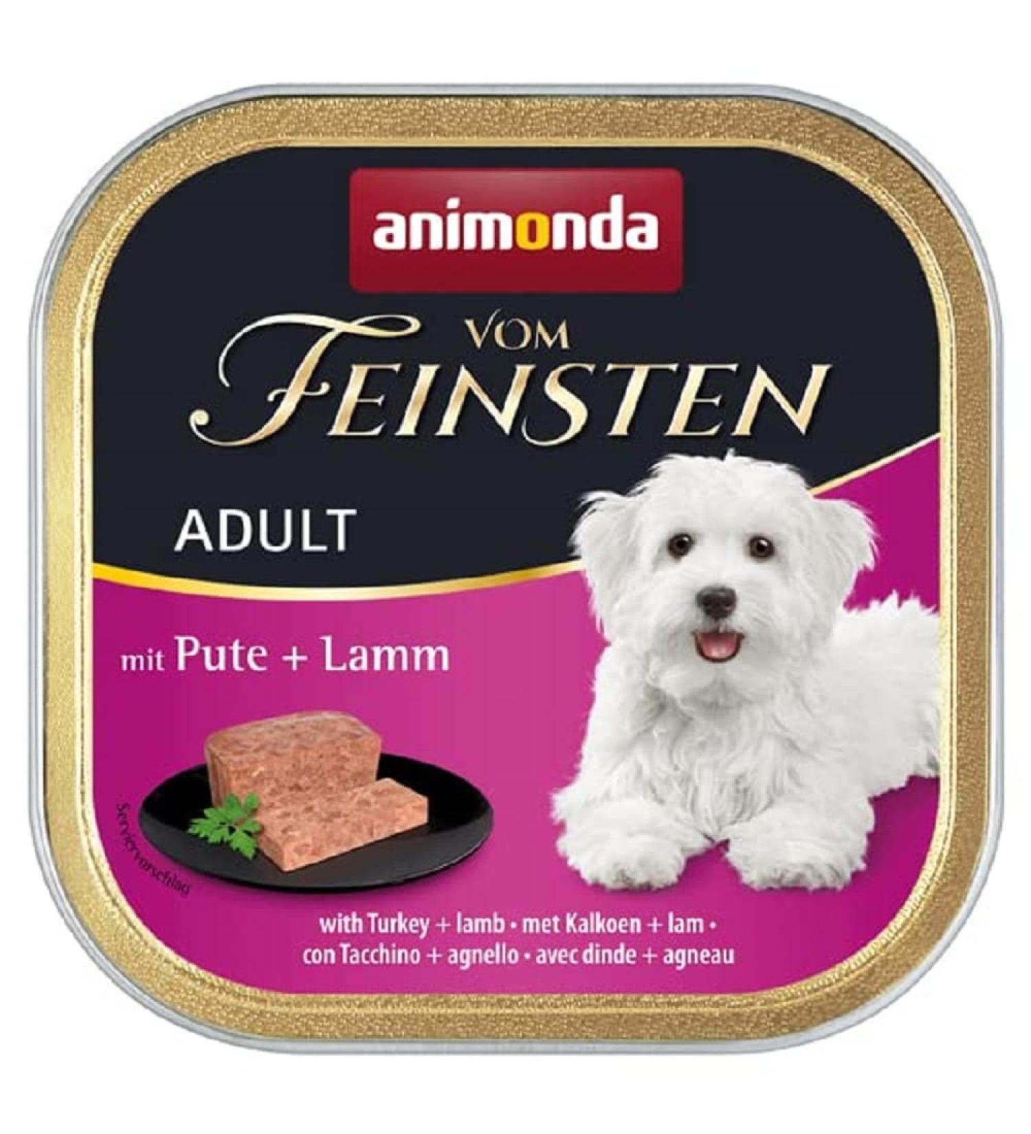 Animonda of the finest adult dog food wet food for adult dogs with turkey + lamb 22 x 150 g with turkey + lamb 1 piece (22 pack)