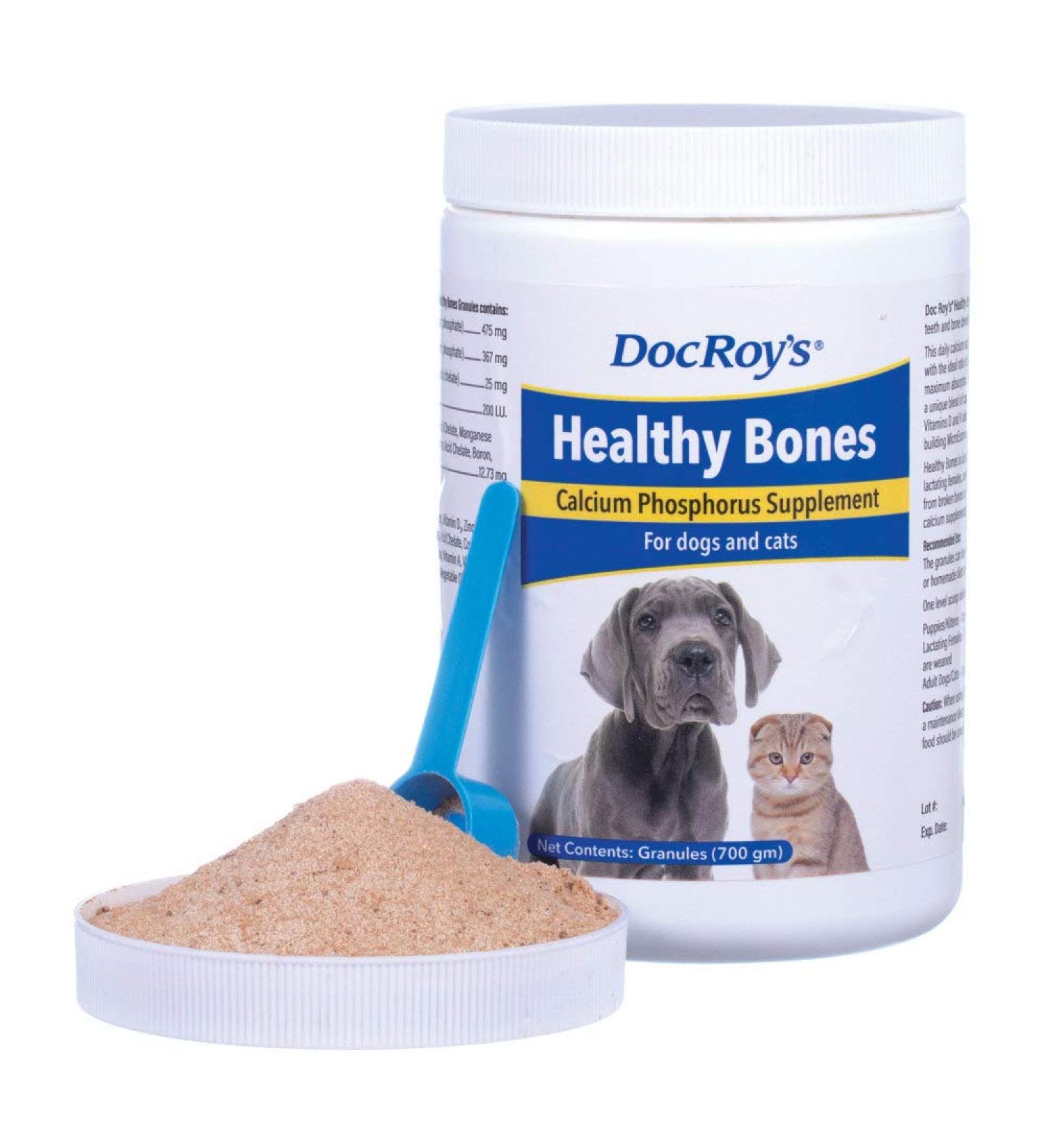 Revival Animal Health Doc Roy's Healthy Bones - Calcium Phosphorus Supplement for Dogs & Cats - 700 gm Granules