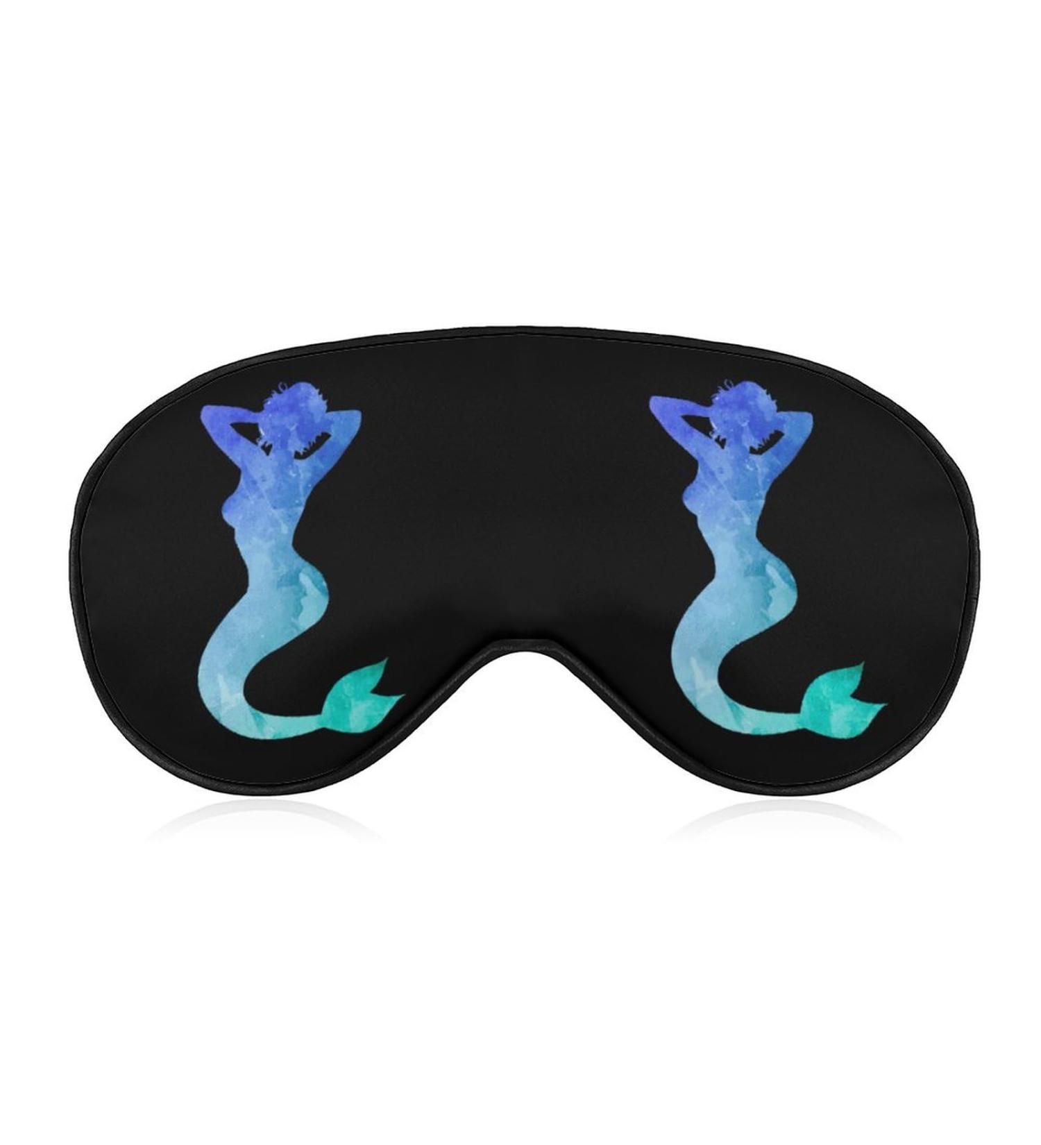 Watercolor Mermaid Sleep Mask - Adjustable Eye Cover for Sleeping, Travel, and Nap - Blocks Light for Men and Women - Buy Online on GoSupps.com