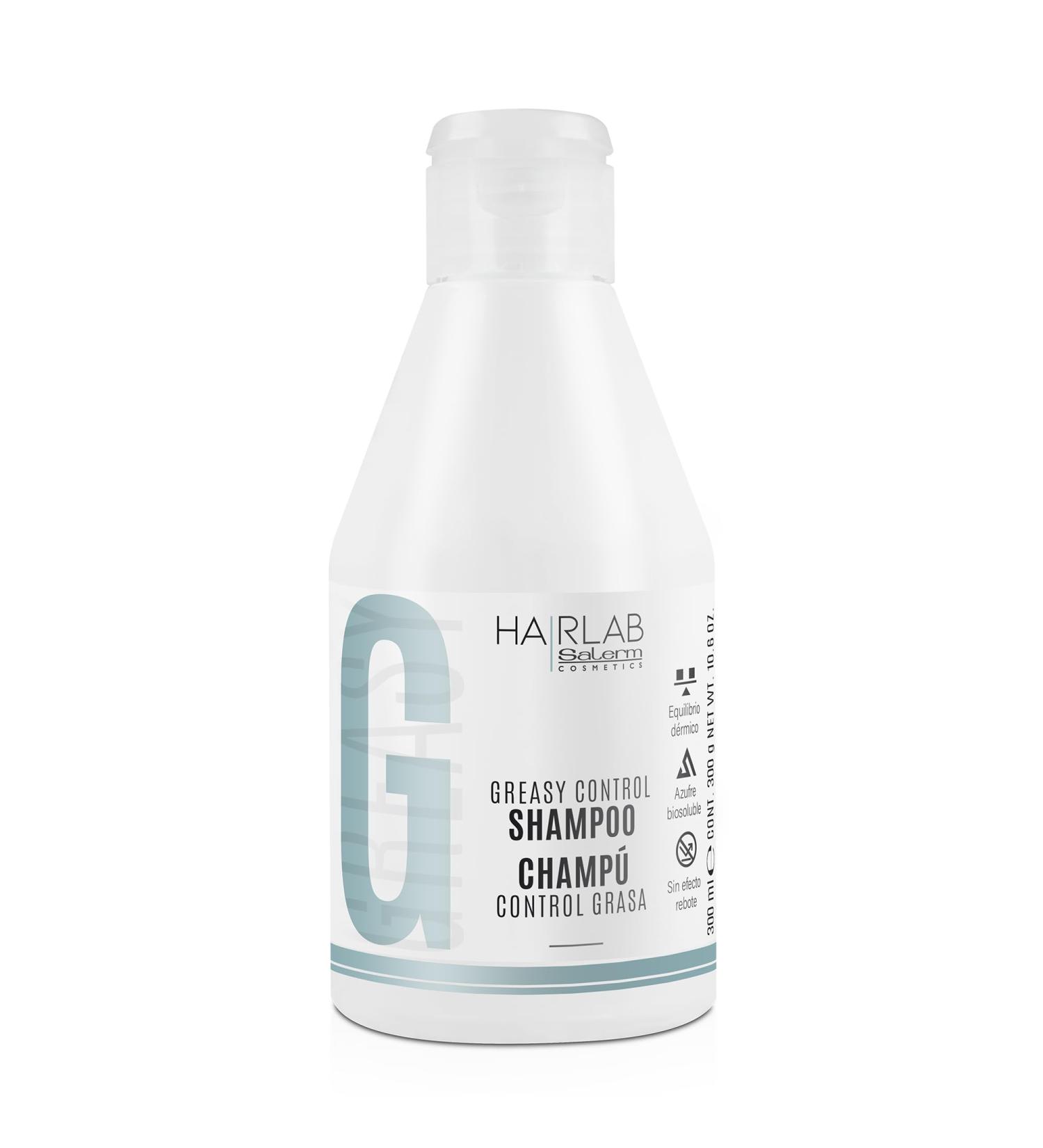 Salerm Greasy Control Hair Lab - 300ml Seborregulatory Shampoo Controls Excess Oil & Cleans Scalp - Paraben-Free - Buy Online on GoSupps.com