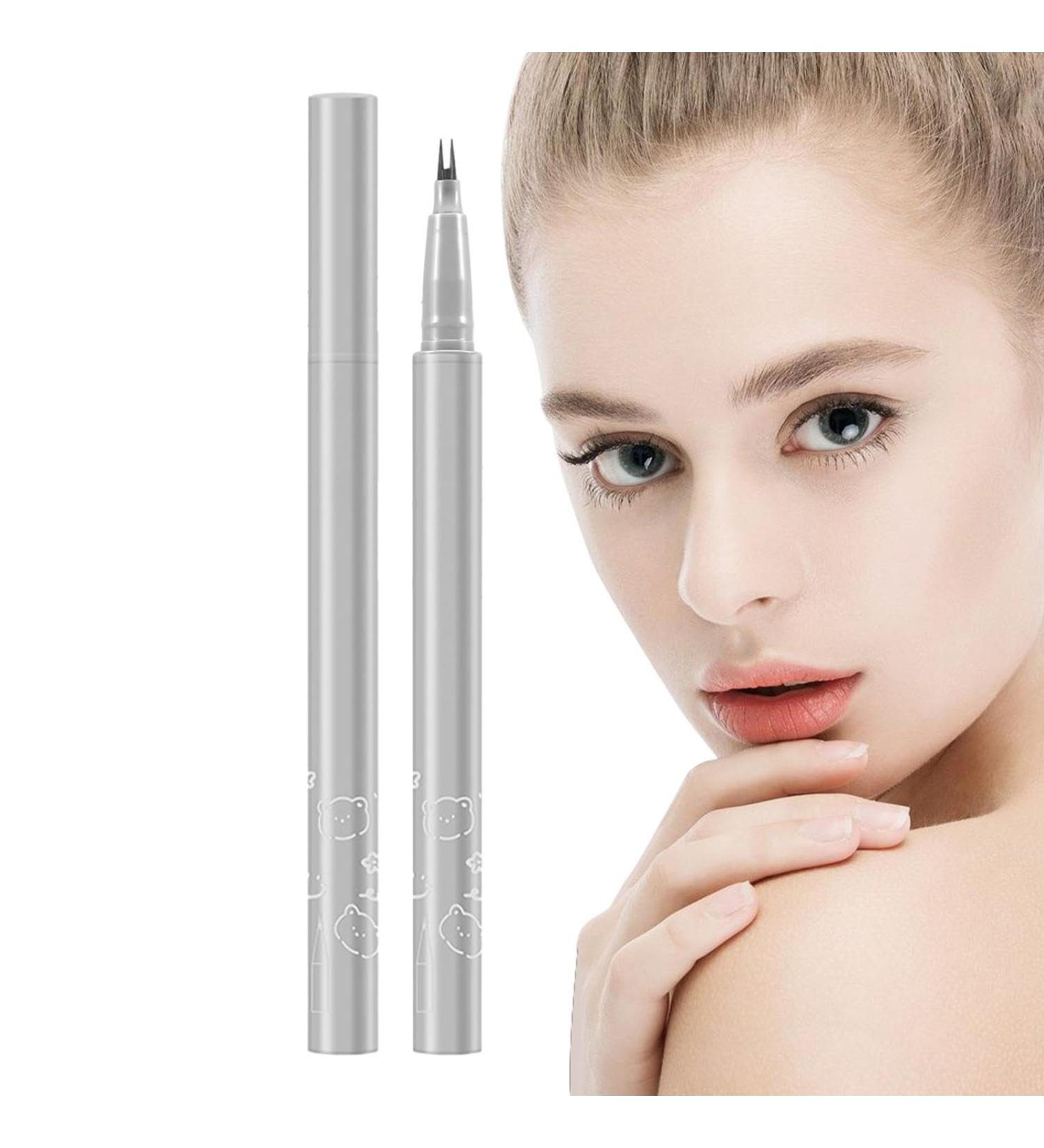 Skoulazeo Eyelash Pencil - Double Tip Eyelash Liner Eye Pencil Natural Lower Eyelashes Liquid Black Liquid Eye Liner for Adults Girls Gray Brown - Buy Online on GoSupps.com