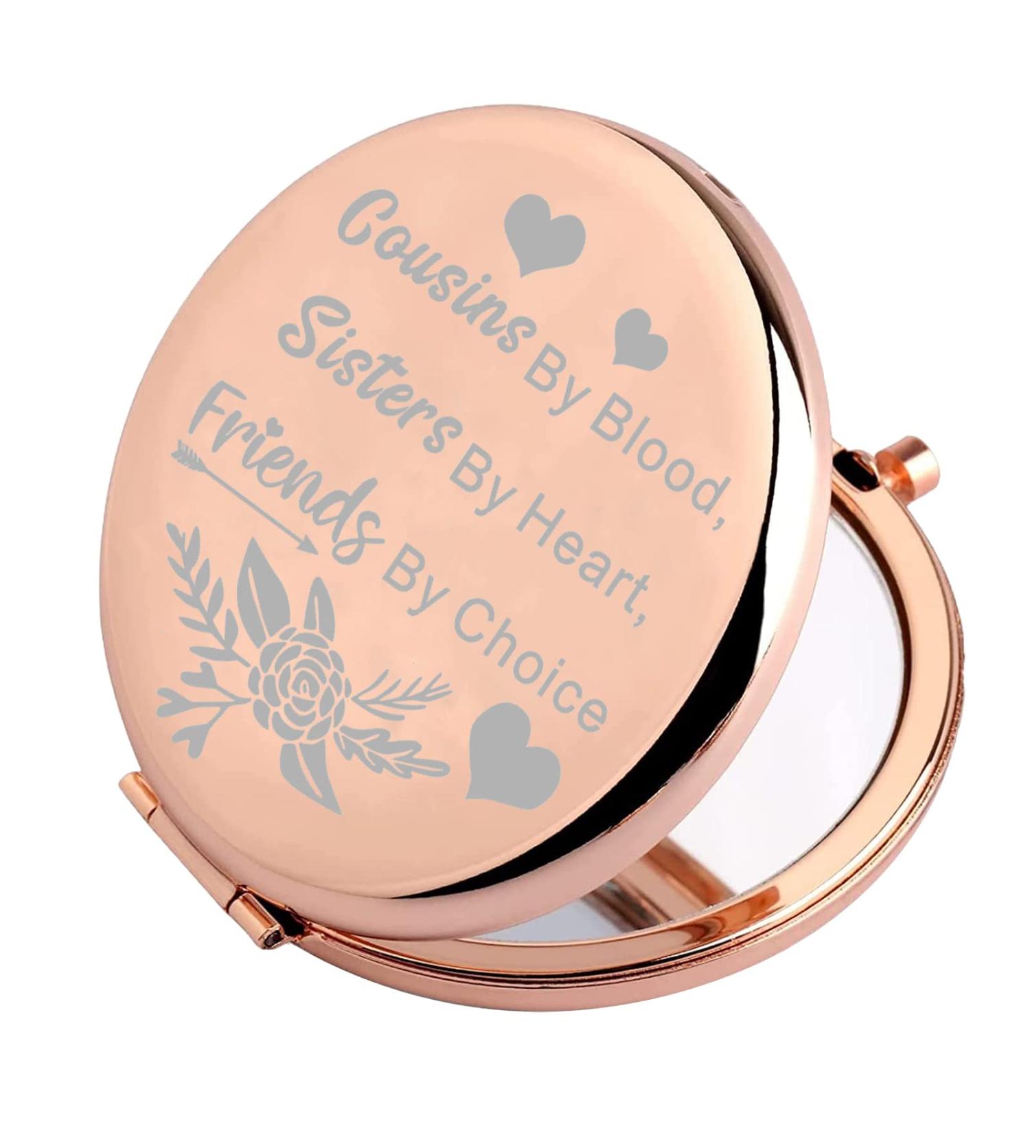 Bridesmaid Maid of Honor Compact Mirror - Proposal Gift for Bridal Party - Bride Tribe Makeup Mirror - Bachelorette Party Favor (Cousins By Blood design) - Buy Online on GoSupps.com