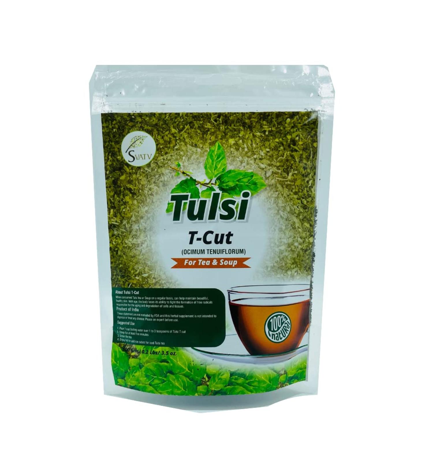 SVATV Herbal Tusli Loose Tea Leaf | Holy Basil Tea | Immune Support | Healthy Inflammatory Response | Rich Antioxidants - 100g 3.52 oz 0.22 Lbs - Buy Online on GoSupps.com