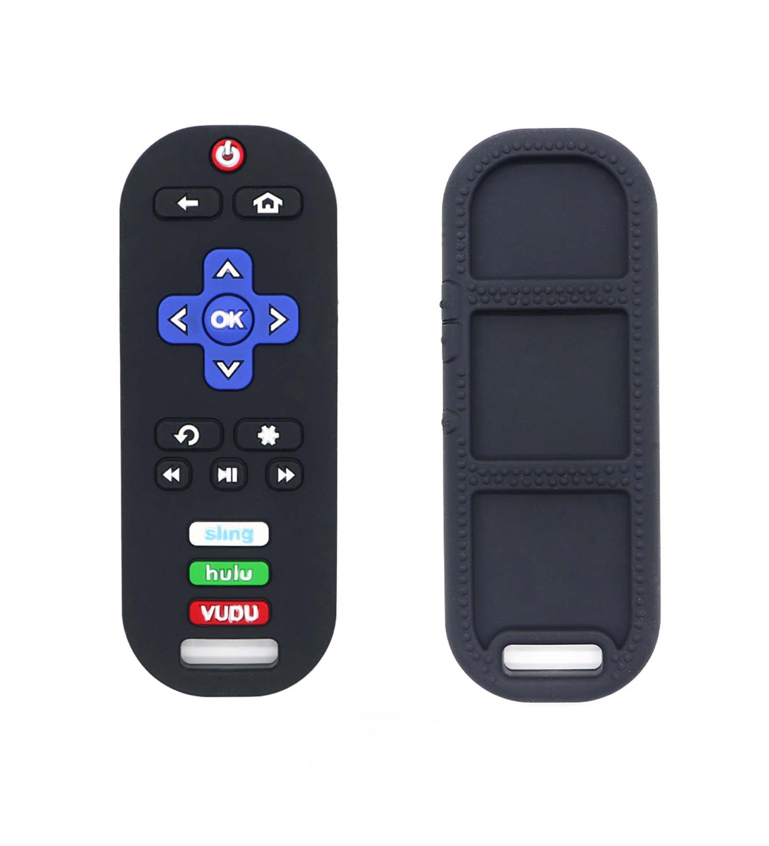 Komfy LilLove Silicone Baby Teething Toy - TV Remote Control Shape Teether | BPA-Free, Sustainable, Washable & Non-Toxic (Black) - Buy Online on GoSupps.com