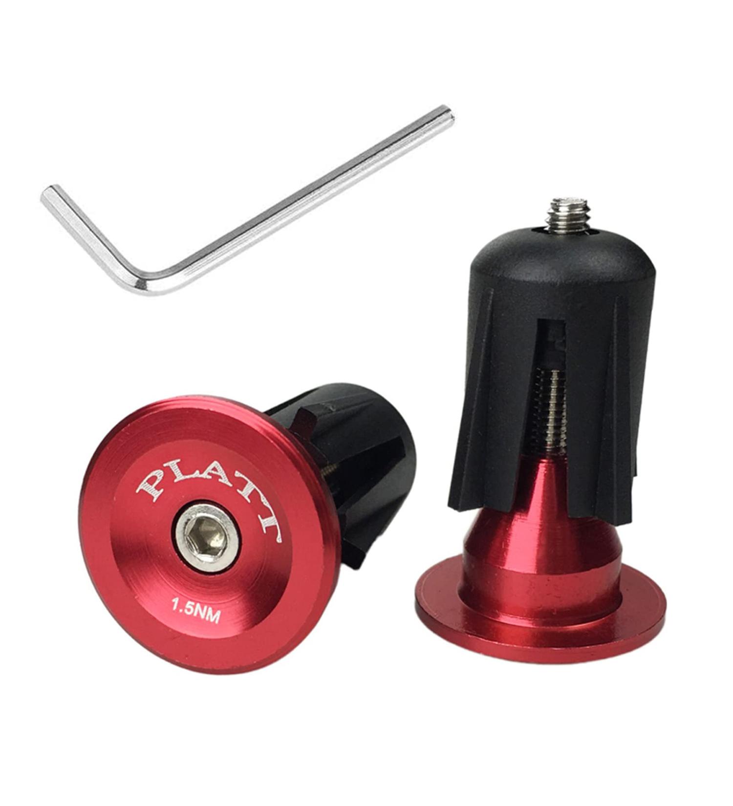 Platt Aluminum Bicycle Bar End Plugs - Red (One Pair) | Handlebar Cap for Road, Mountain, BMX Bikes - Buy Online on GoSupps.com