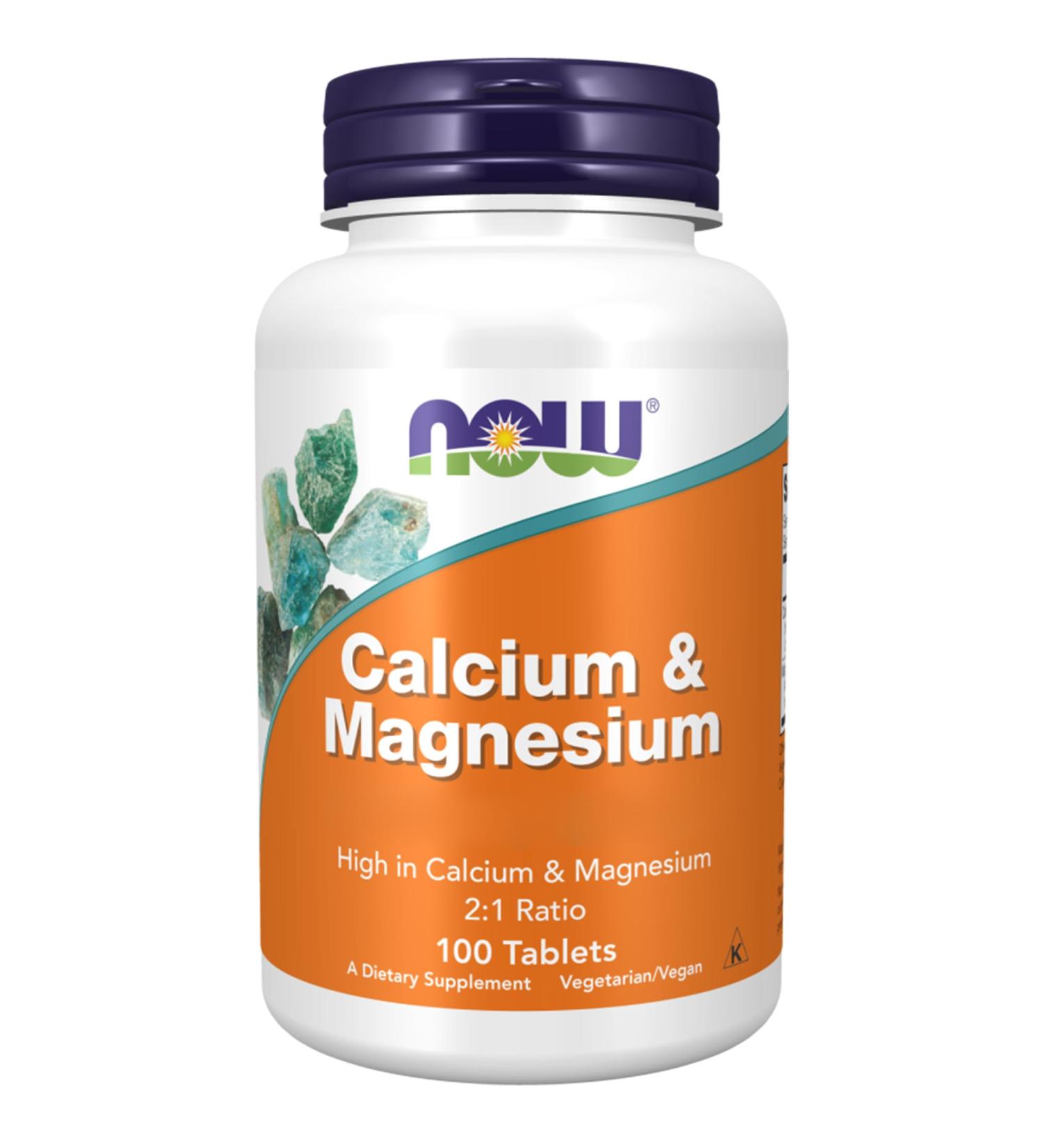 Now Foods Calcium & Magnesium 2:1 Ratio 500mg Calcium and 250mg Magnesium 100 Vegan Tablets Vegetarian Gluten Free Soy Free Non-GMO - Buy Online on GoSupps.com