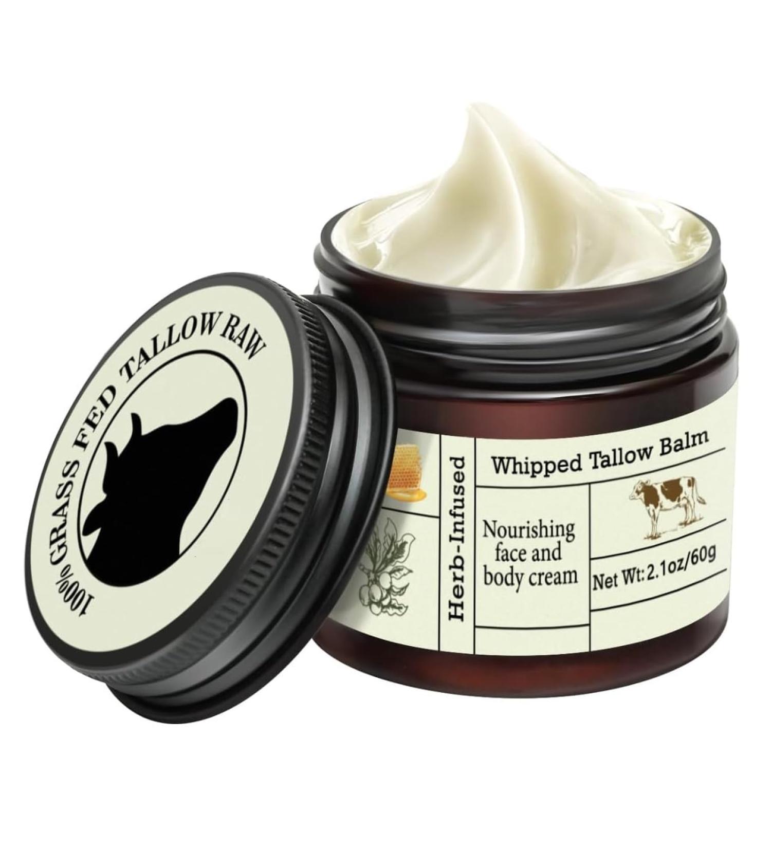  Beliky Girl Beef tallow for skin organic grass-fed tallow balm beef tallow and honey balm deeply nourishing for face and body moisturizing cream for dry skin - Buy Online on GoSupps.com