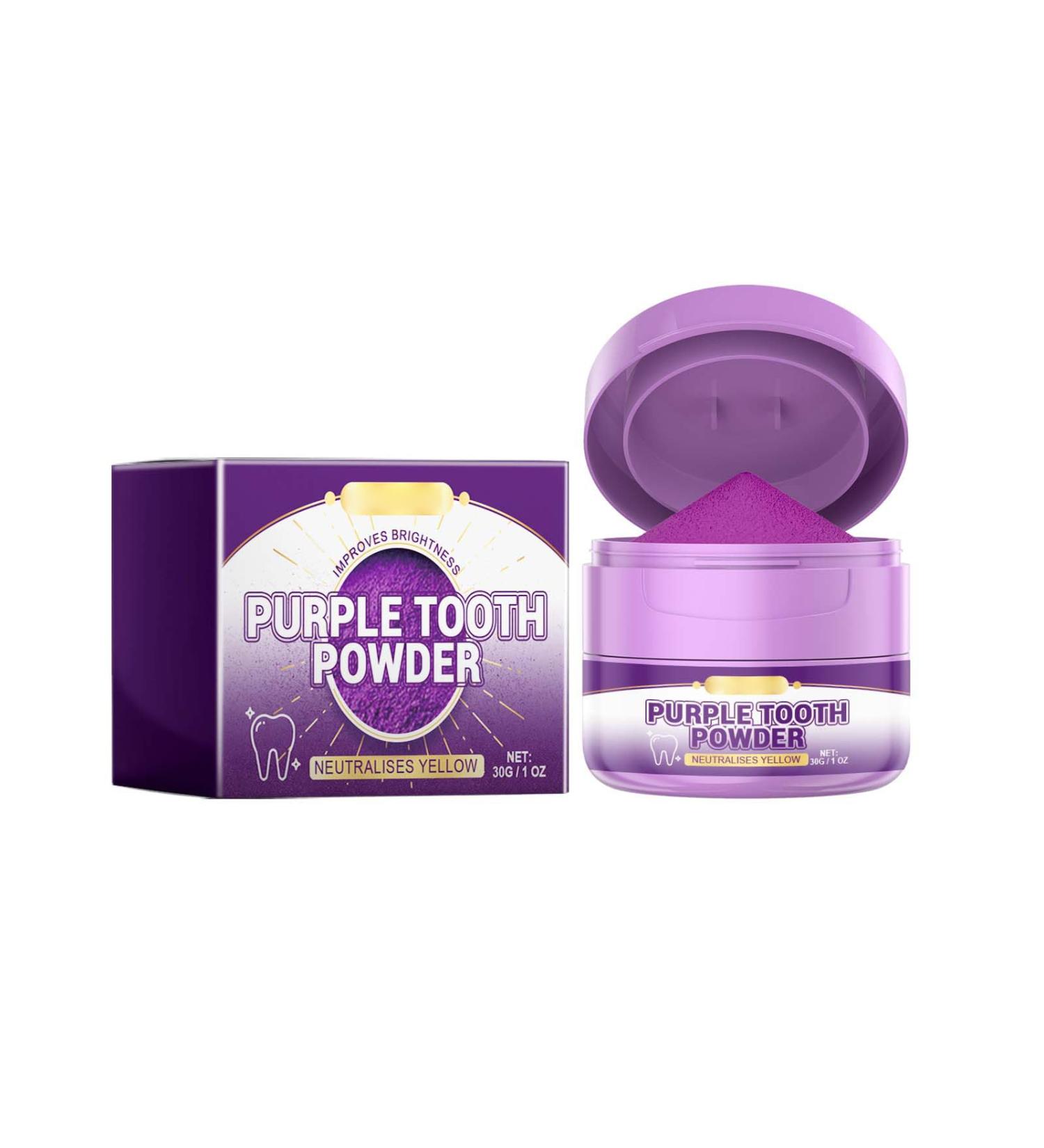 Purple Teeth Whitening Powder | Effective Tooth Whitening & Bleaching | Enhance Your Smile with Visible Results - Buy Online on GoSupps.com