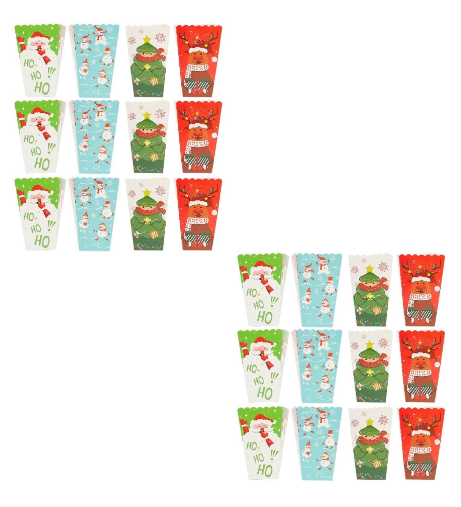 ULTECHNOVO 24 Pcs Christmas Popcorn Box Popcorn Treat Boxes Christmas Goodie Bags Christmas Popcorn Bags Christmas Candy Favor Boxes Holiday Present Boxes Snack Bag Paper Storage Box Dessert 1 count (Pack of 1) Colorfulx2pcs - Buy Online on GoSupps.com