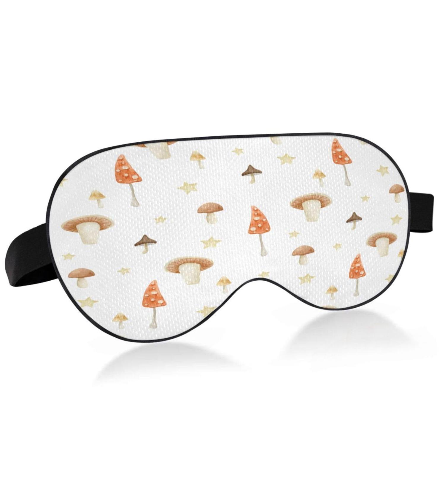 WELLDAY Cute Mushroom Sleep Mask | Soft Comfort Blindfold for Men Women | Adjustable Strap | Blockout Light for a Restful Night's Sleep - Buy Online on GoSupps.com