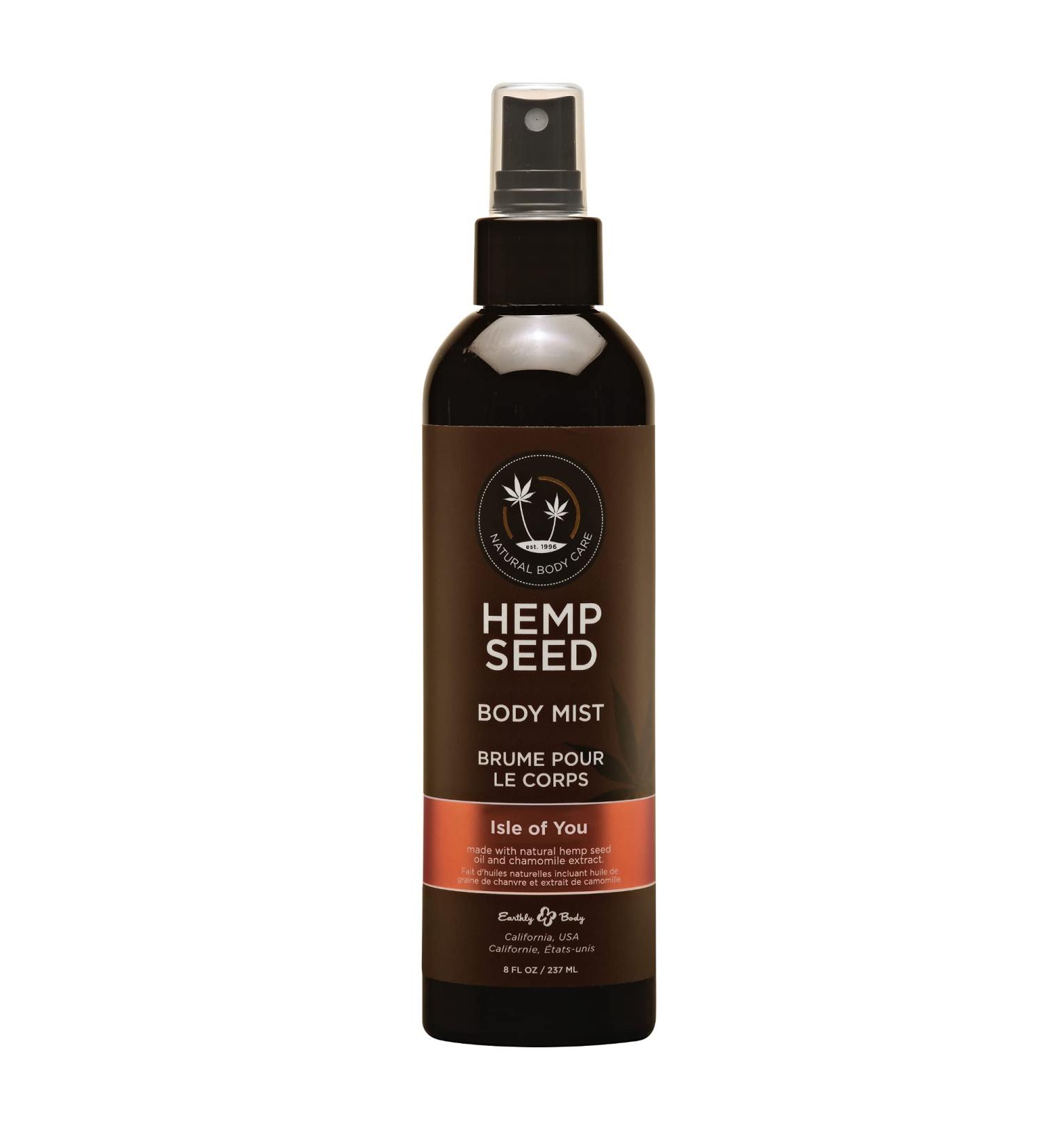 Hemp Seed Body Mist - 8 fl oz - Moisturizes Invigorates & Protects Skin - With Hemp Seed Oil Chamomile & Aloe Vera - Vegan Cruelty Free Isle of You - Buy Online on GoSupps.com