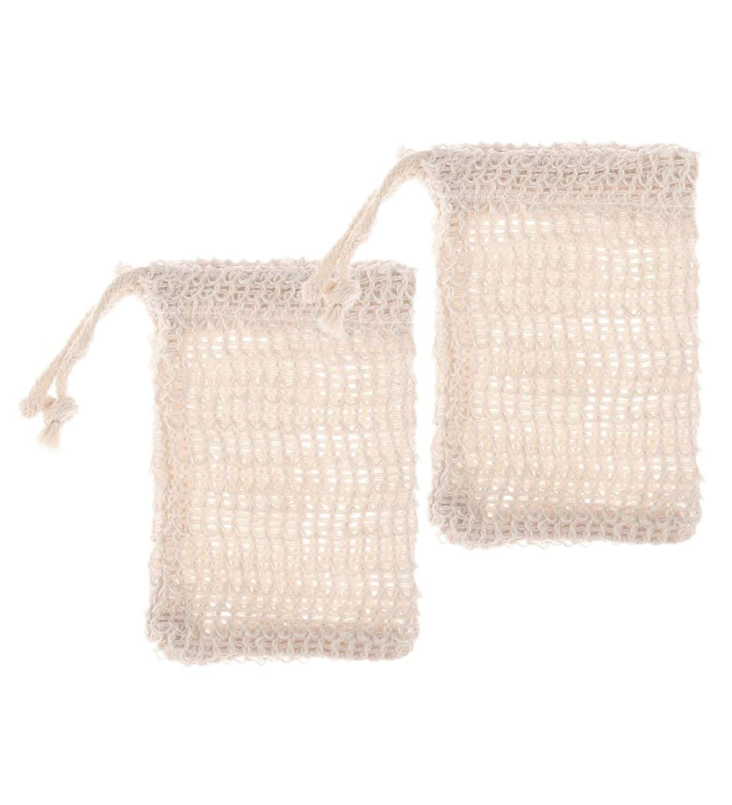 Shop Soap Bags with Drawstring - Sisal Fiber Exfoliating Pouches & Soap Savers (2 Pcs) for Foaming & Drying - International Shipping Available - Buy Online on GoSupps.com