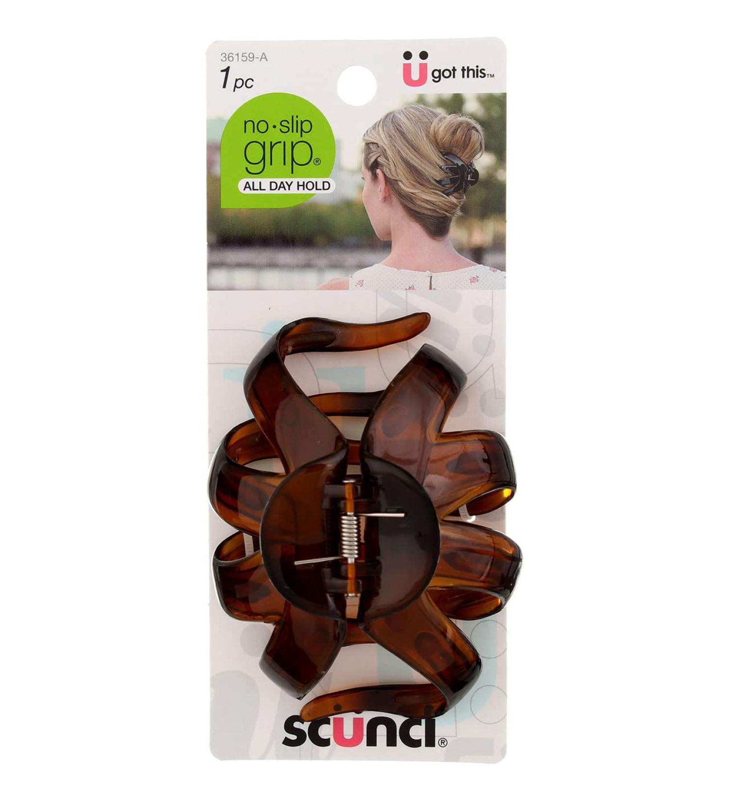 Scunci No-Slip Grip Magic Hidden Hinge Jaw Clips 6cm - Black/Brown (6-Pack) - Buy Online on GoSupps.com