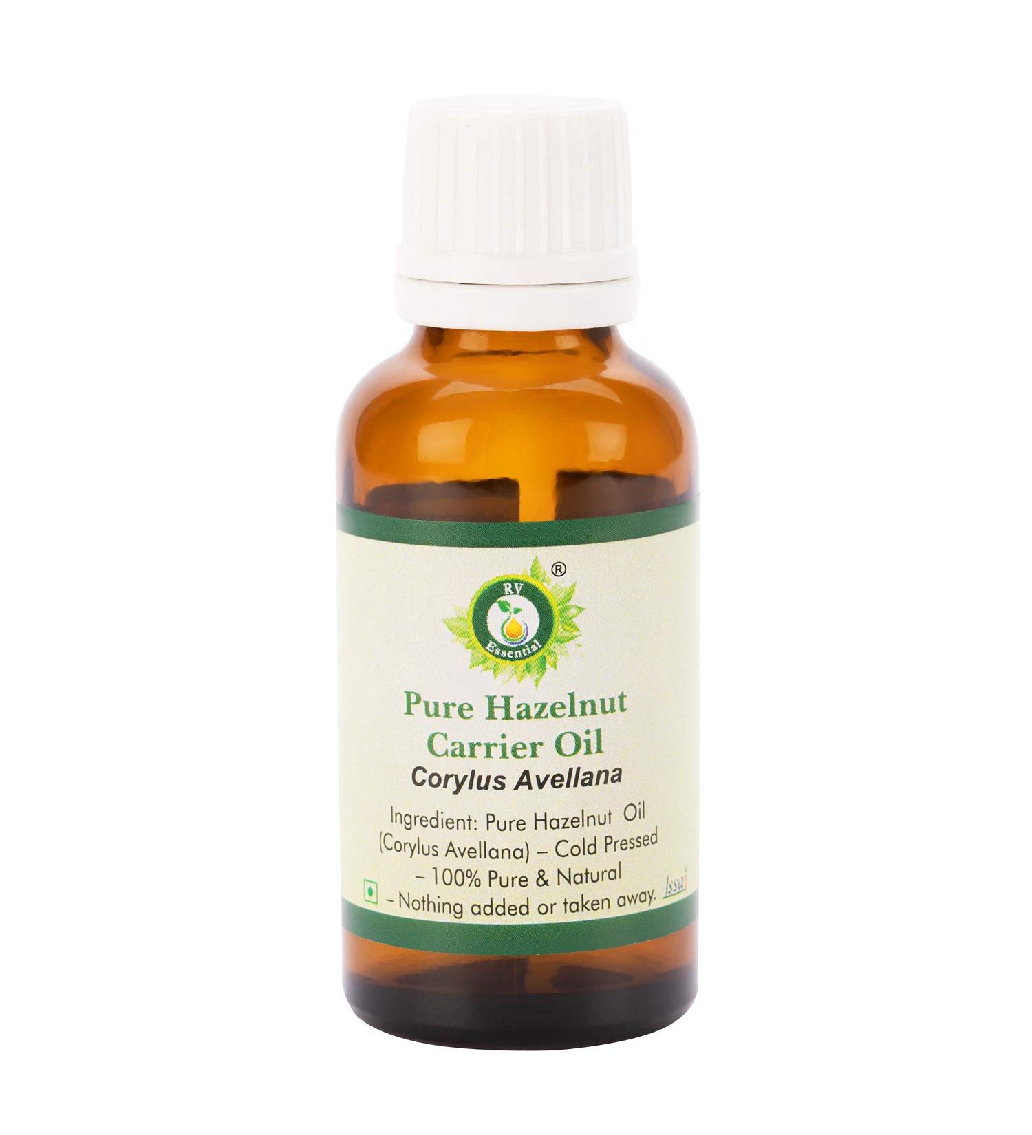 Hazelnut Oil | Corylus Avellana | for Skin | Unrefined | for Body | for Hair | for Face | 100% Pure Natural | Cold Pressed | 10ml | 0.338oz by R V Essential Faint or No Aroma 10ml (0.338 Ounce)