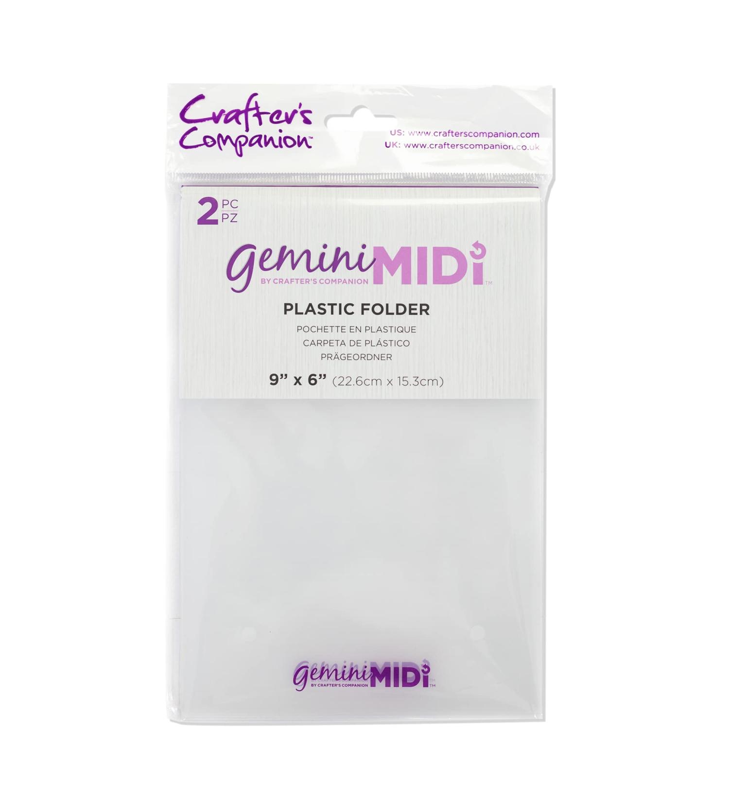 Gemini GEMMIDI-Acc-FOLD Midi Manual Die Cutting & Embossing Machine-Plastic Folder-2 Pack 6 x 9 Clear Single - Buy Online on GoSupps.com