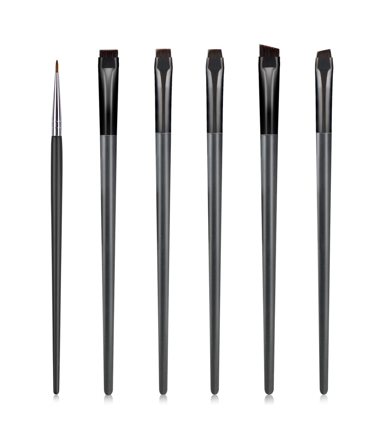 Acavado 6-Piece Angled Eyeliner Brush Set | Ultra Fine Makeup Brushes for Eyeliner, Eyebrows, and Eye Shadow Beauty Cosmetic Tools for Women and Girls - Buy Online on GoSupps.com