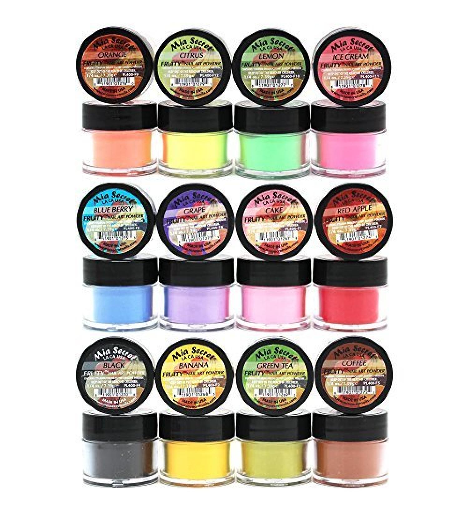 Mia Secret Fruity Collection Nail Acrylic Powder Set of 12 - Vibrant Colors for Stunning Nail Designs - Buy Online on GoSupps.com
