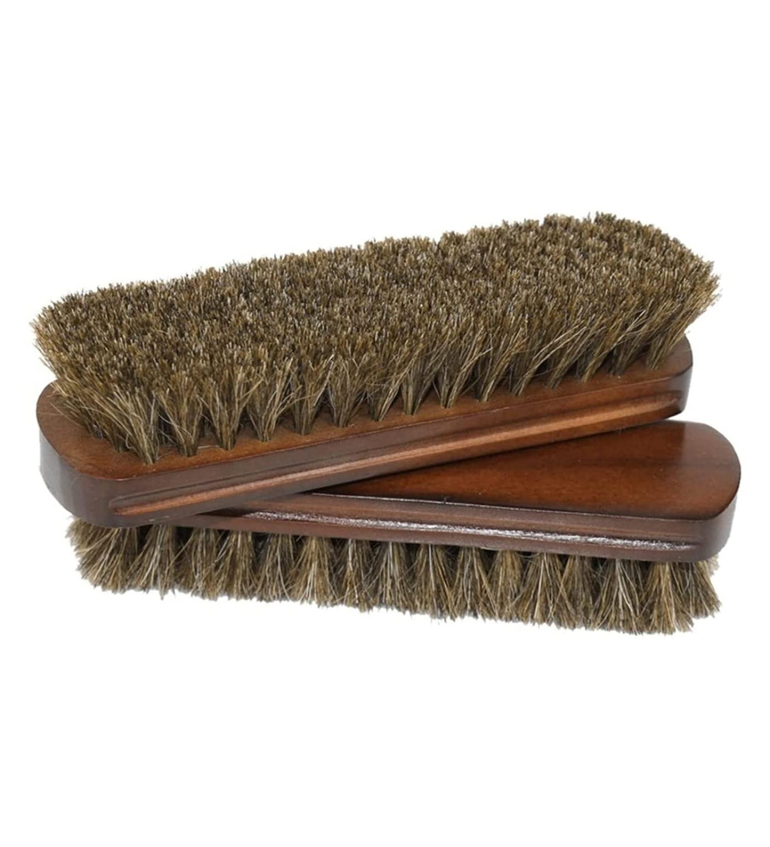 Shoe Brush Horsehair Shoe Polish Brush Polishing Brush Wooden Handle with Bristles Boots Shoes Brush Onecolor - Buy Online on GoSupps.com