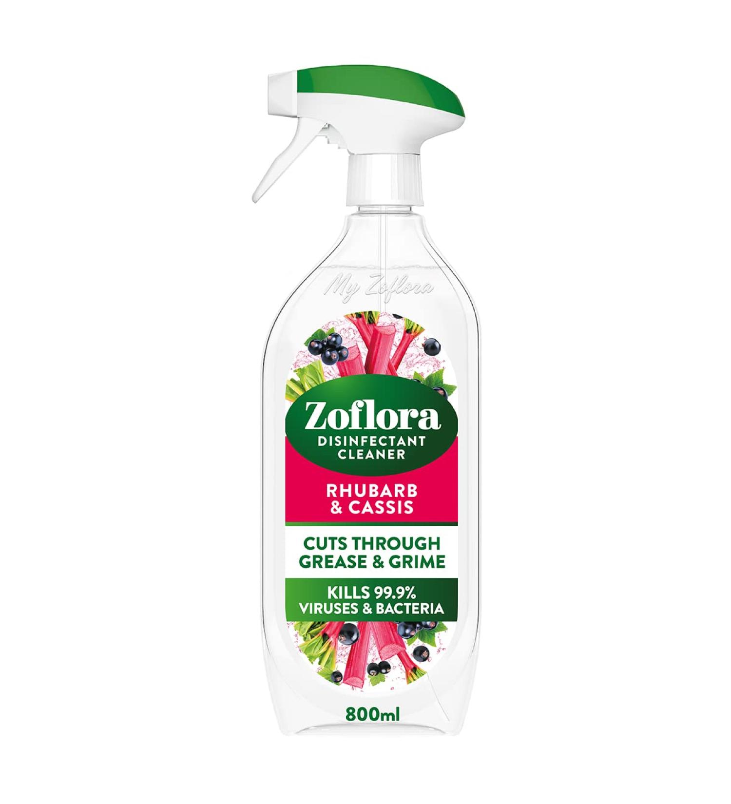 Zoflora Rhubarb & Cassis 800ml Multipurpose Disinfectant Cleaner - Antibacterial Kitchen Surface Spray - Buy Online on GoSupps.com