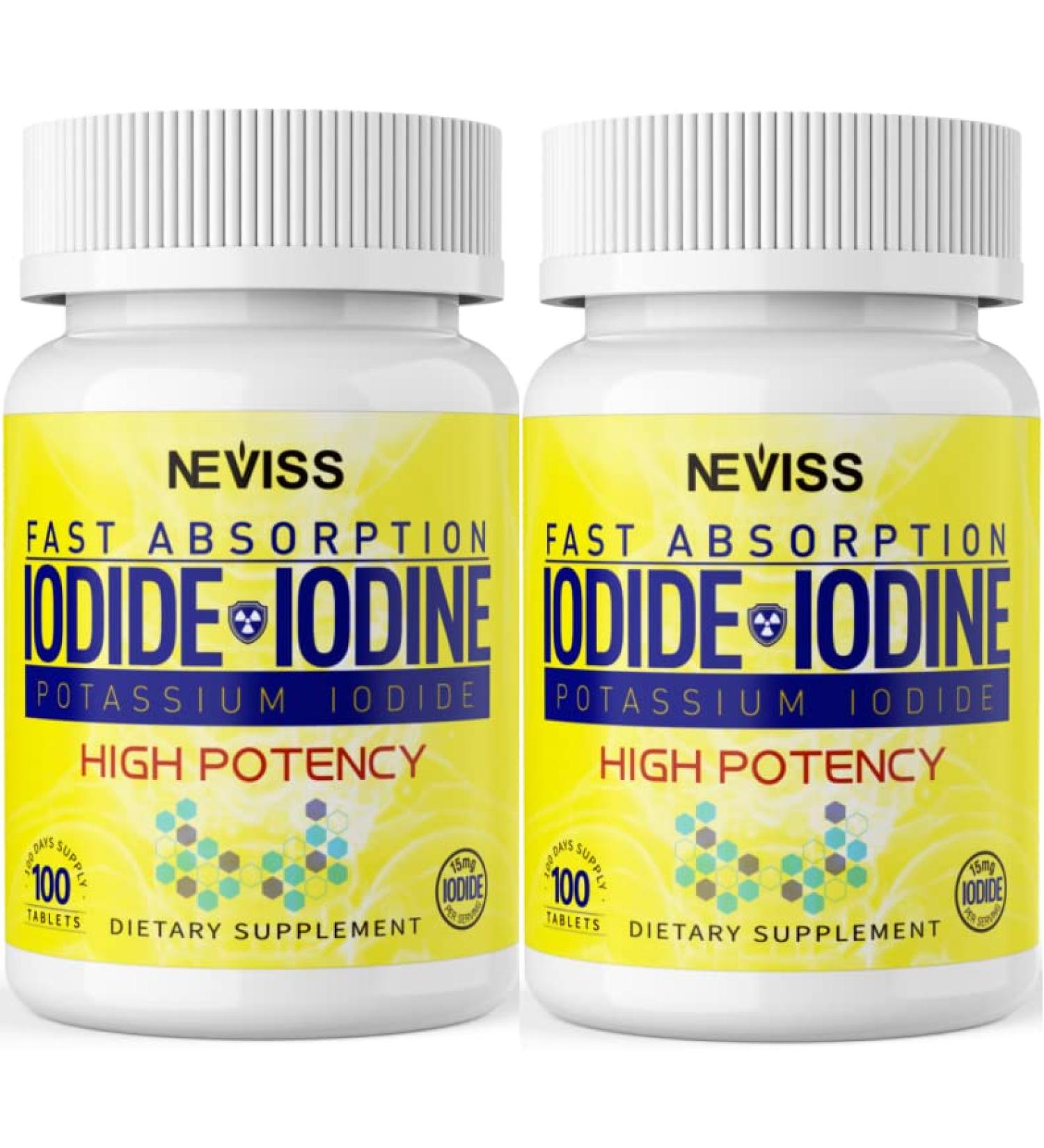 Potassium Iodide 15mg Tablets for Infant Thyroid Support - 200 Tablets (2 Bottles) - Buy Online on GoSupps.com