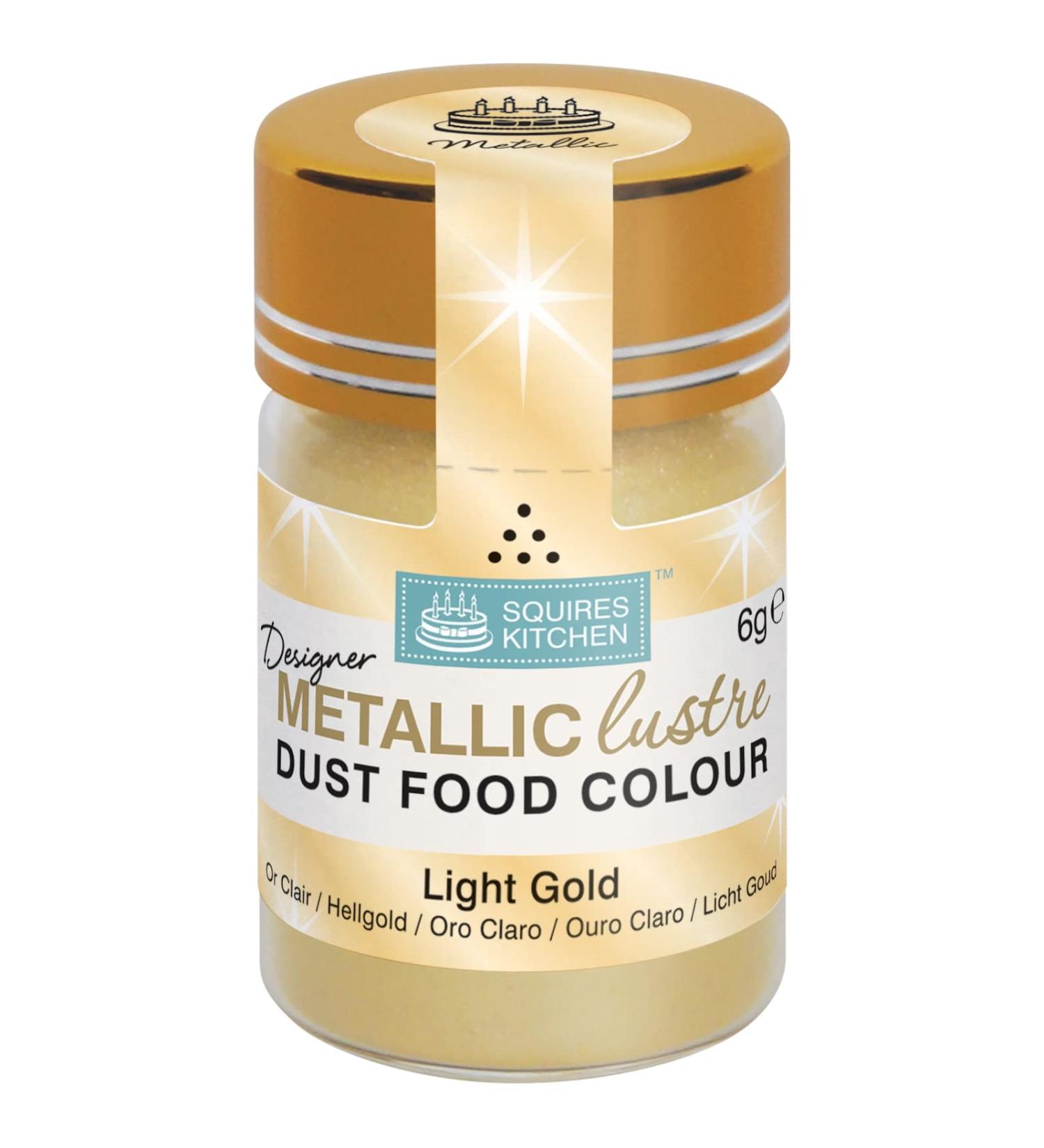 Squires Kitchen Metallic Lustre Dust Light Gold 6g - Premium Quality for Cake Decoration - Buy Online on GoSupps.com