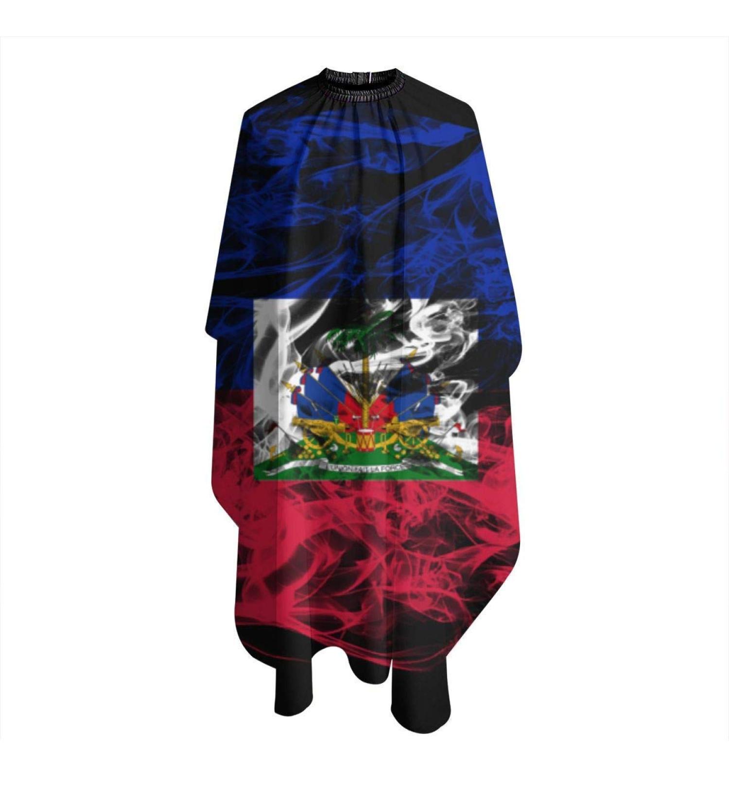 VERTEX&KAIBIN Haitian Flag Barber Cape - Big Salon Shawl with Elastic Neck for Barbering | International Shipping Available - Buy Online on GoSupps.com