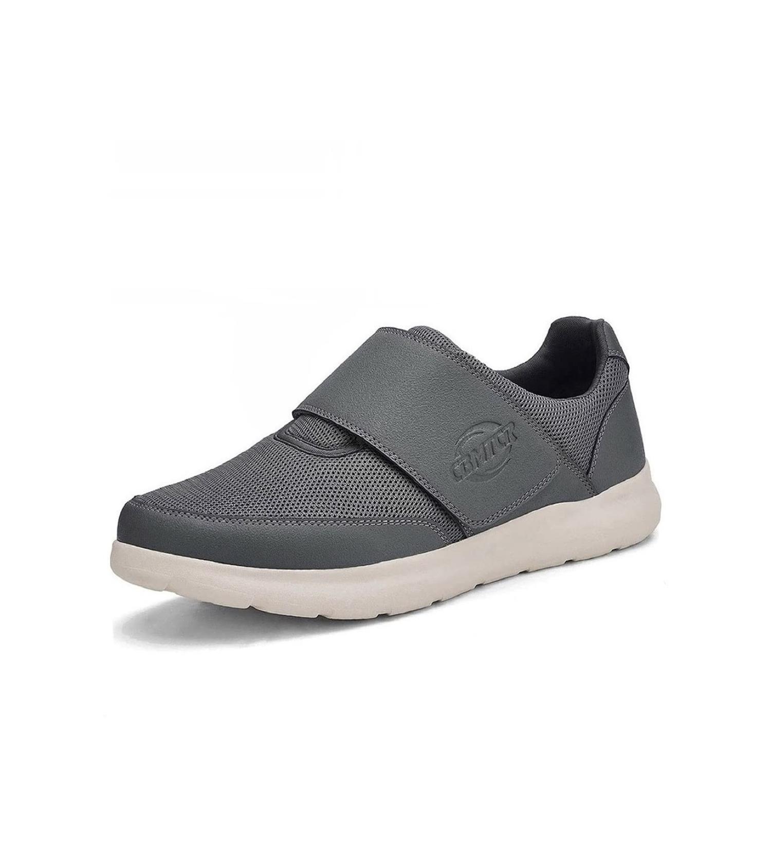 Men's Wide Width Walking Shoes for Diabetic Swollen Feet - Adjustable Closure, Lightweight - Grey (Size 10 Wide) - Buy Online on GoSupps.com