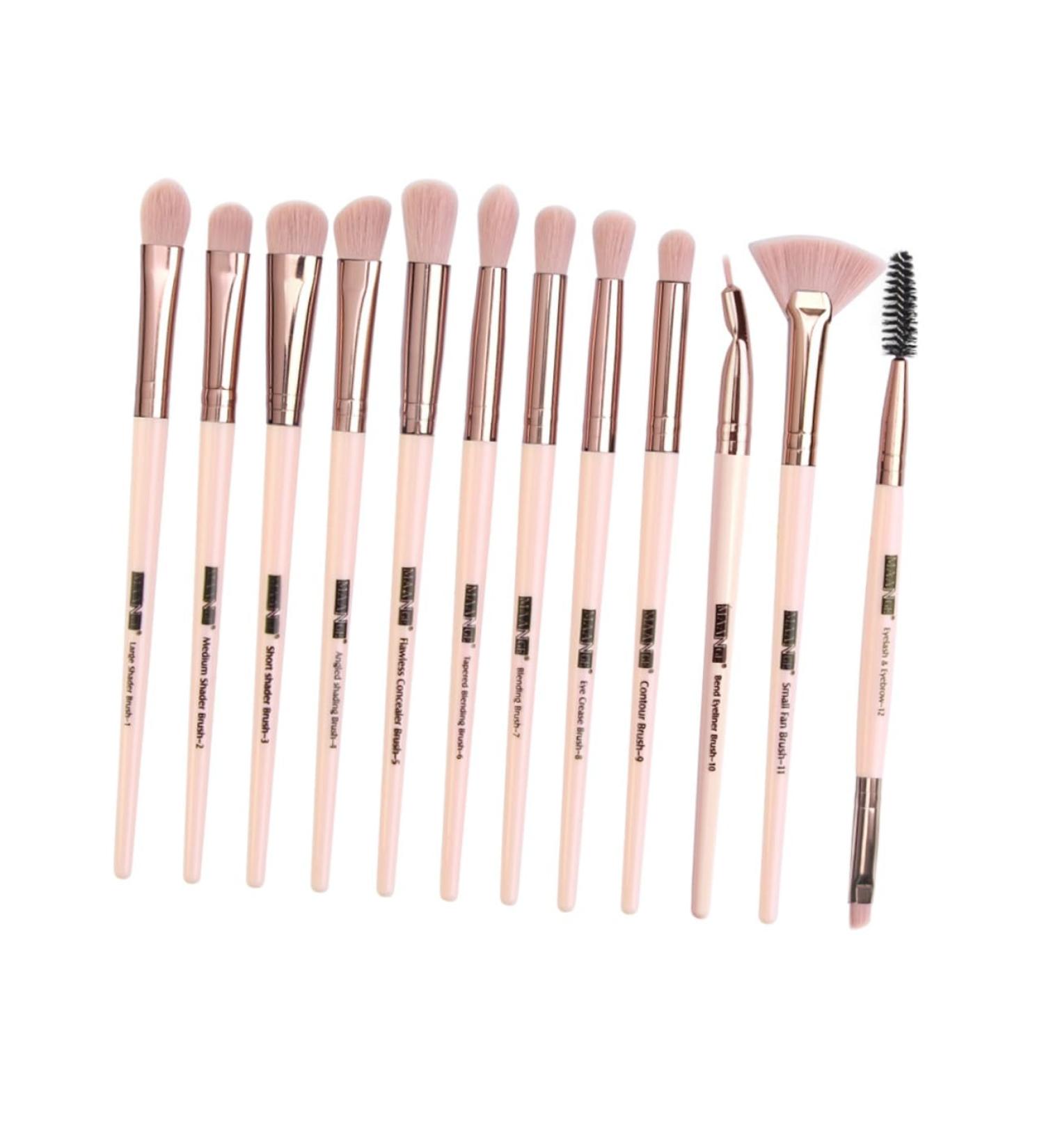 12pcs Portable Powder Brush Set - Professional Makeup Tools for Women | Miss Pink Cosmetic Brushes - Buy Online on GoSupps.com