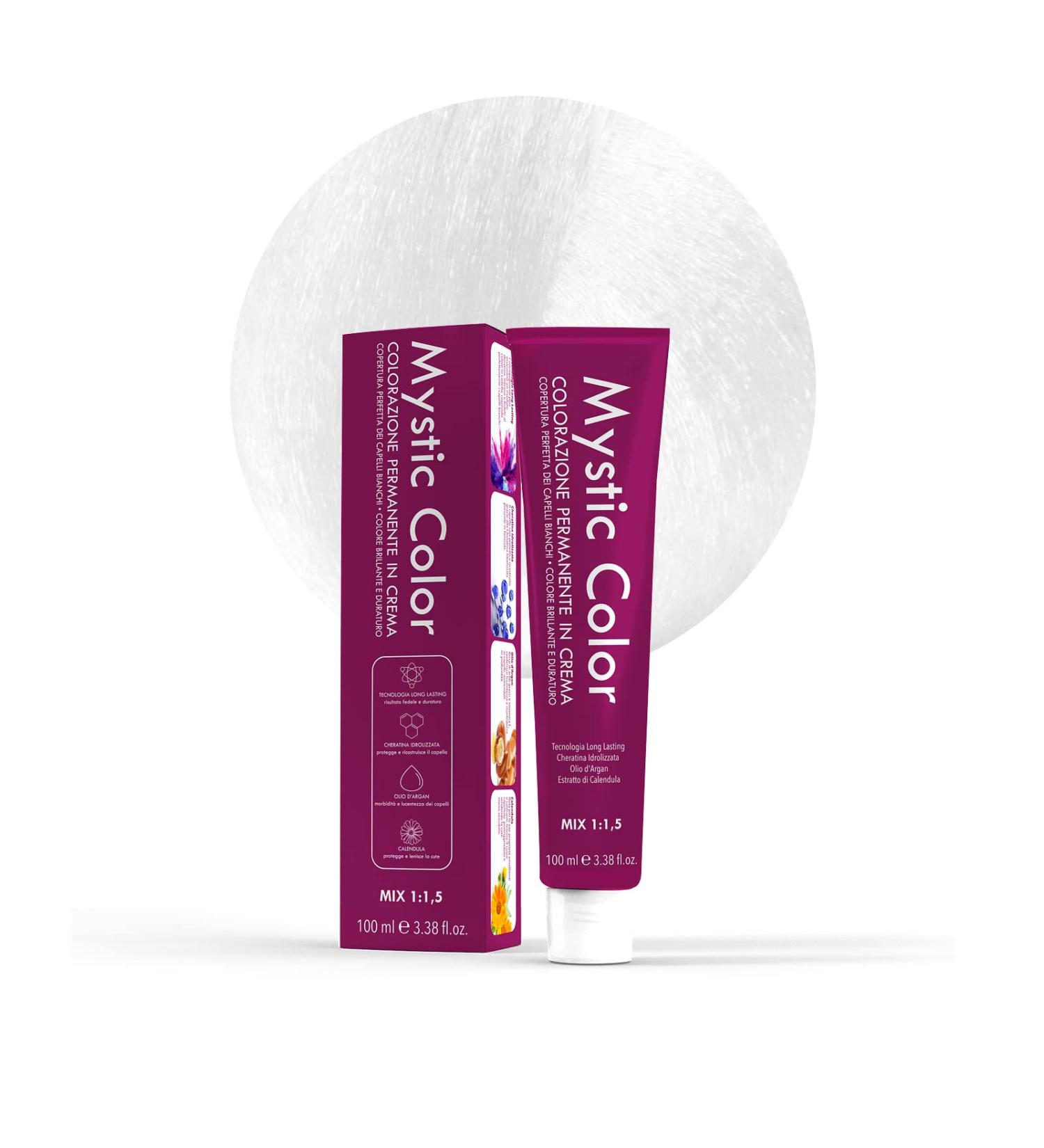 Mystic Color, Hair Color, Formula Enriched with Argan Oil and Calendula, Long-Lasting Permanent Coloring Cream, Very Light Ash Blonde 12.1, 100 ml