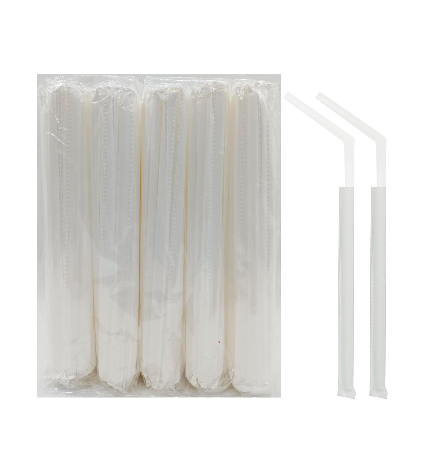 FOREVERIE 500 Counts Plastic Clear Disposable Straws Individually Wrapped Soft Thin Bendy Stretchable Regular 0.24 Inch Diameter 8.27 Inch Length - Buy Online on GoSupps.com