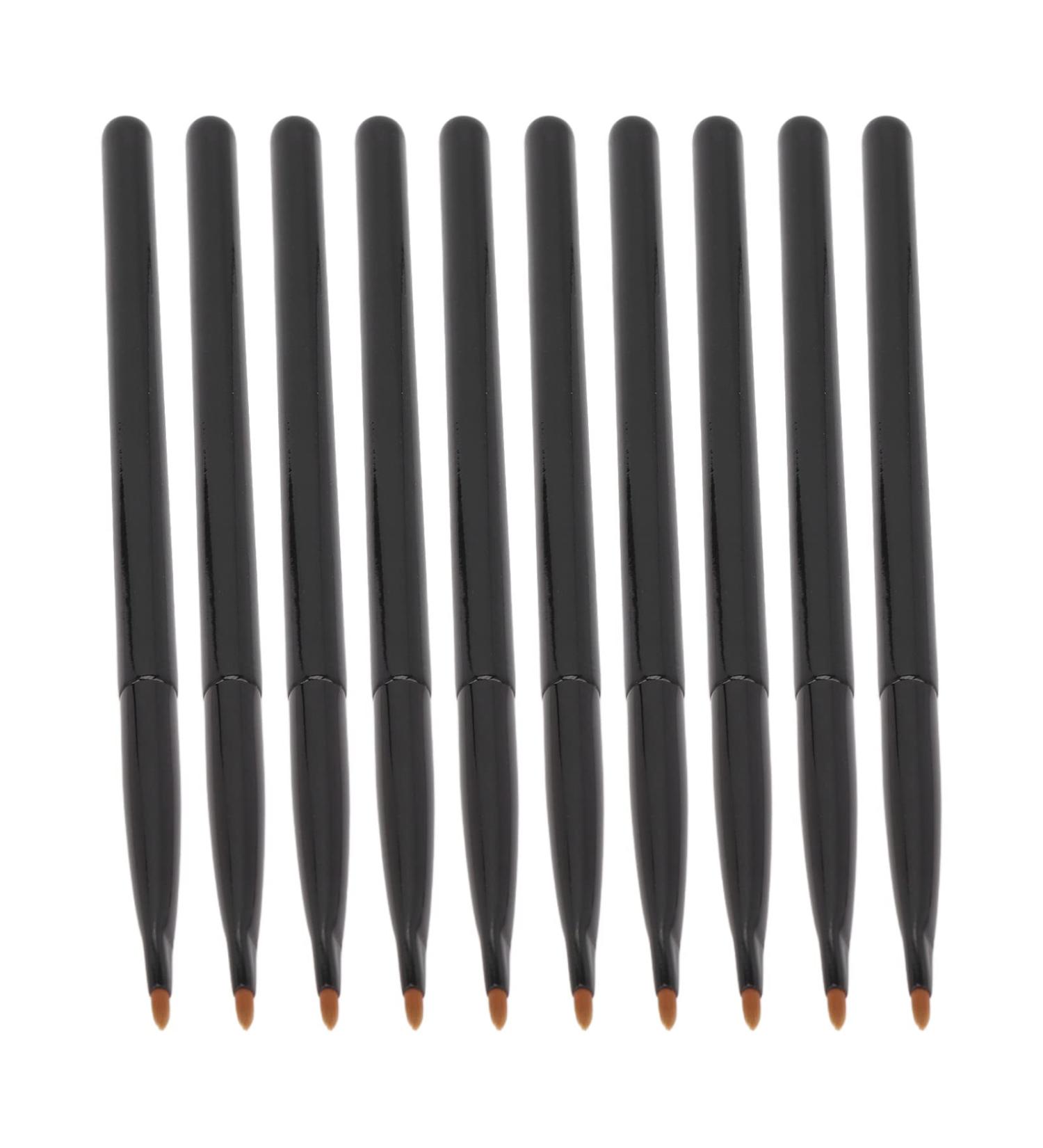 Lip Liner Cosmetic Brush 10pcs Black Slim Soft Fine Ergonomic Makeup Tool for Delicate Lip Line - Buy Online on GoSupps.com