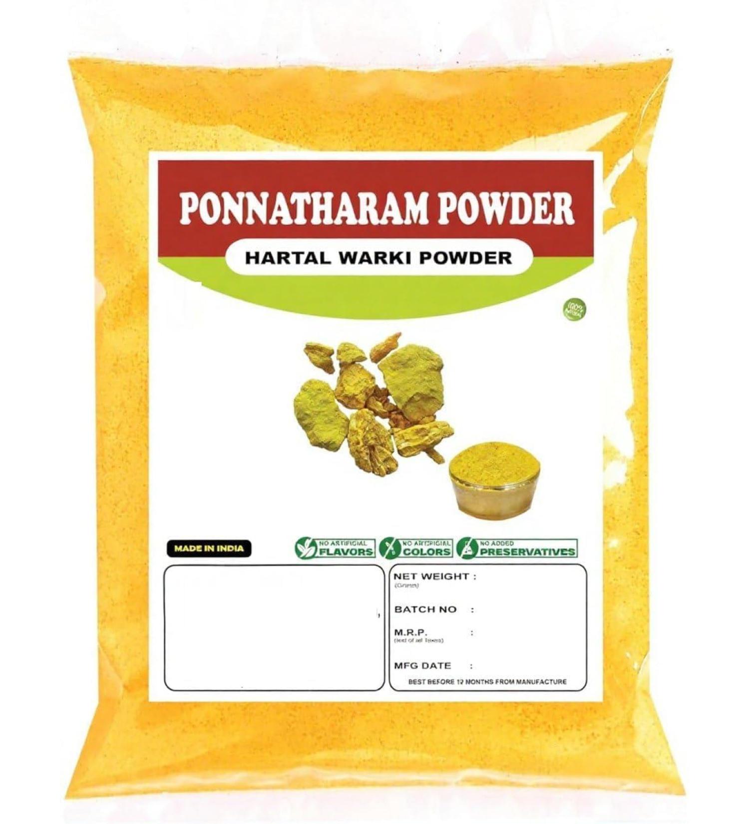 aj Hartal Warki Powder - Pack of 2x10Gm - Ponnatharam Pow.der | Hartal warqi | Hartal Pili | Harita Manjari for Hair Removal | Suitable for Unisex - Buy Online on GoSupps.com