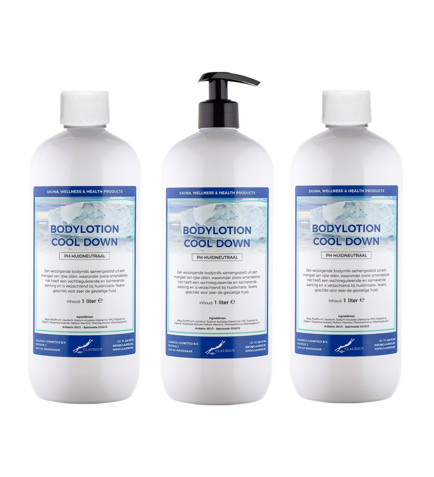 Claudius Body Lotion Cool Down 3 x 1 liter with free pump