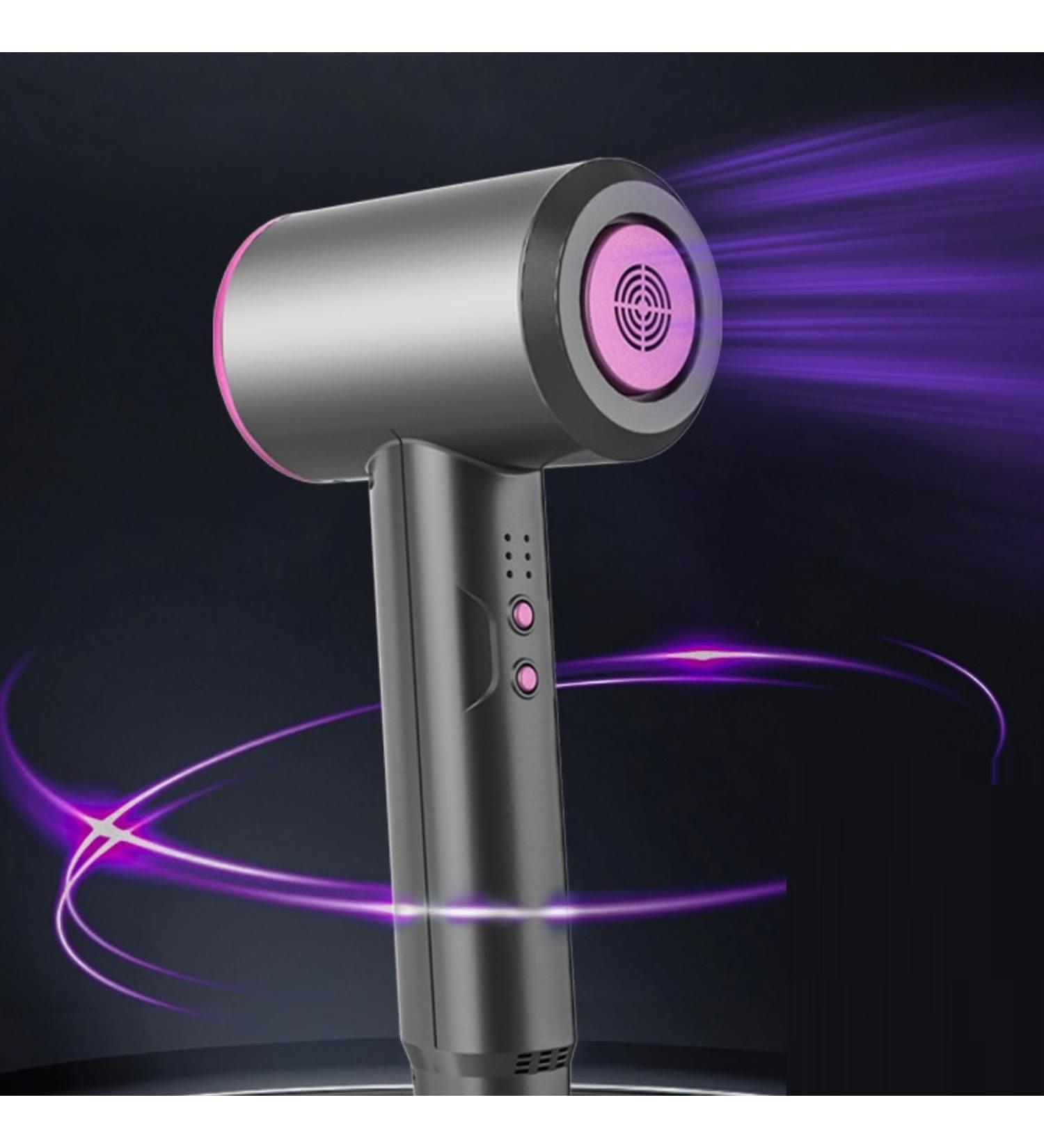 Lightweight Travel Hair Dryer Rechargeable Blow Dryer with Styling Nozzle/Base 15000mAh Free Standing Hot/Cold Air Hairdryer Gifts for Father/Men Gray - Buy Online on GoSupps.com